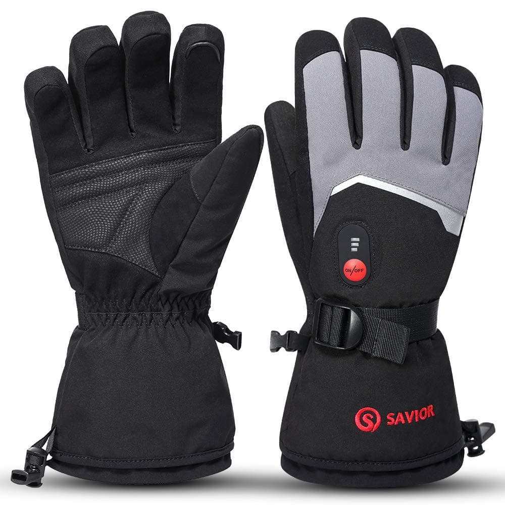Rechargeable Heated Gloves with 3 Heating Levels - Electric Ski Gloves, Touchscreen, Waterproof for Men Women