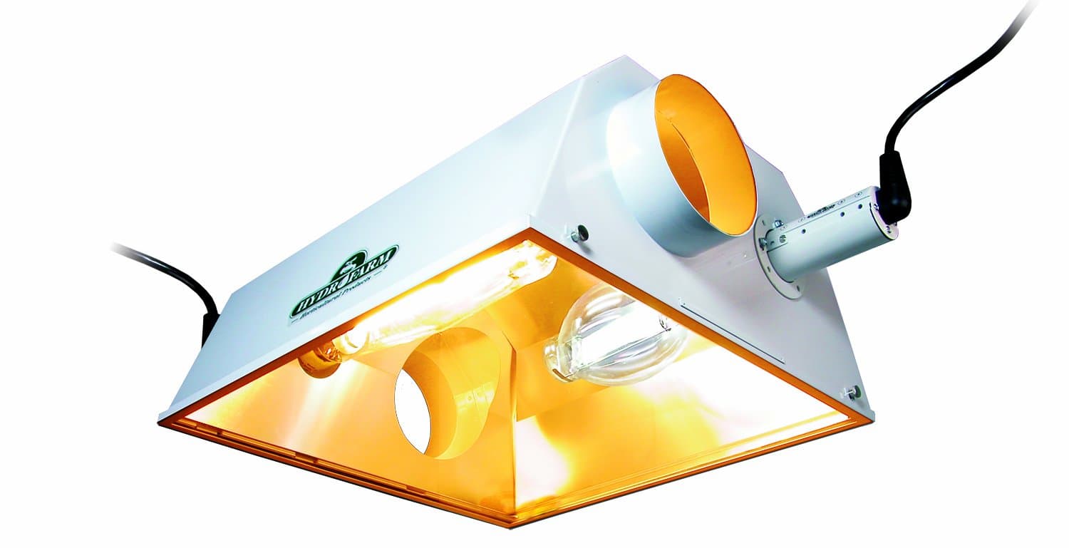 HYDROFARM Growzilla Dual Bulb Reflector Hood Grow Light w/ Cord Set Hydroponics