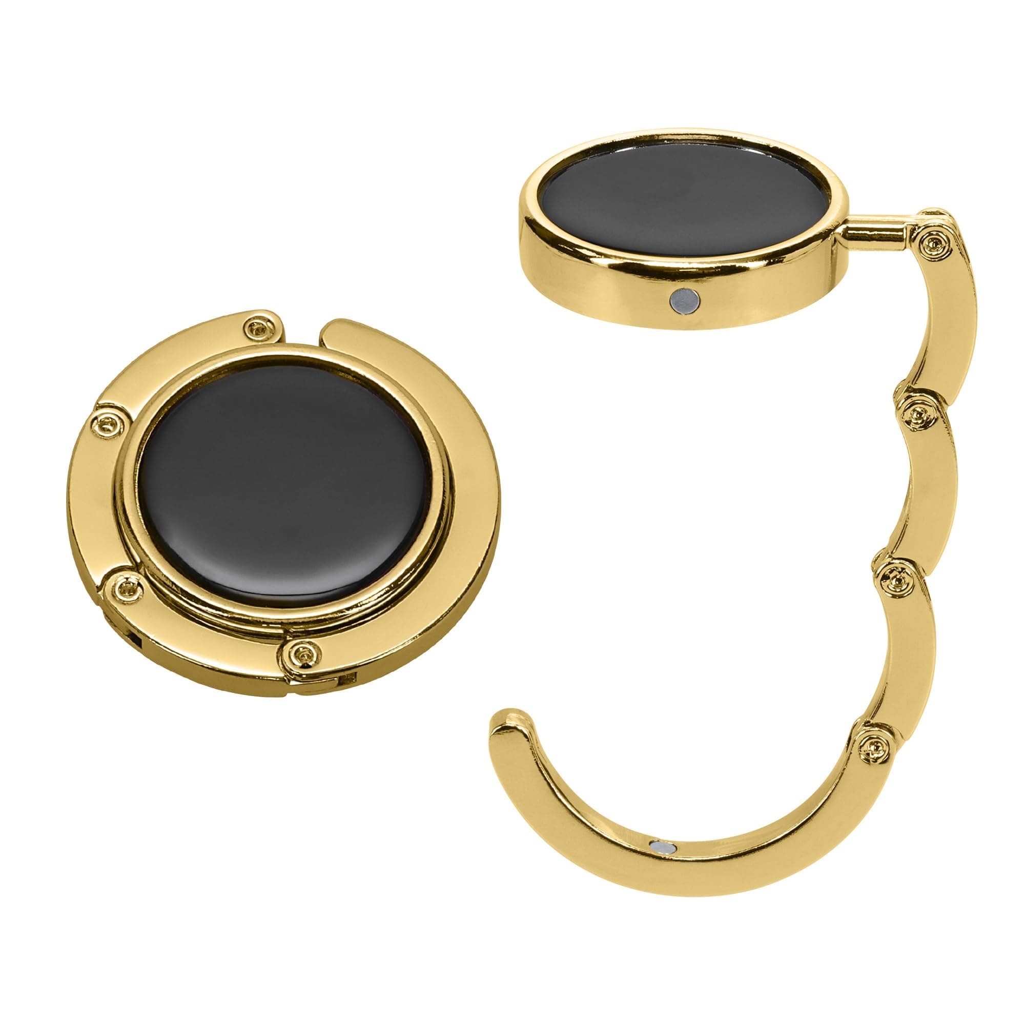 kwmobile Purse Hook for Table - Set of 2 Purse Holder - Folding Handbag Hanger - Portable Bag Holder - Bag Hooks for Desk - Table Hook Gold