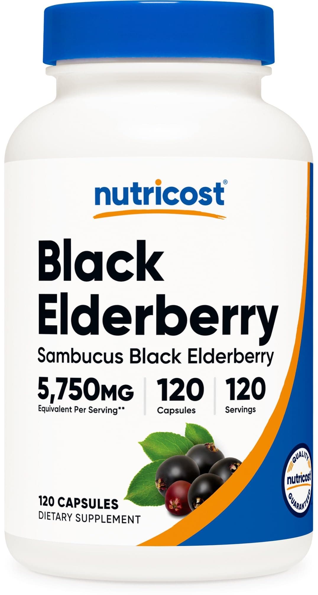 Nutricost Elderberry Capsules 575mg (120 Capsules) - Black Elderberry, Vegetarian, Gluten Free and Non-GMO Supplement