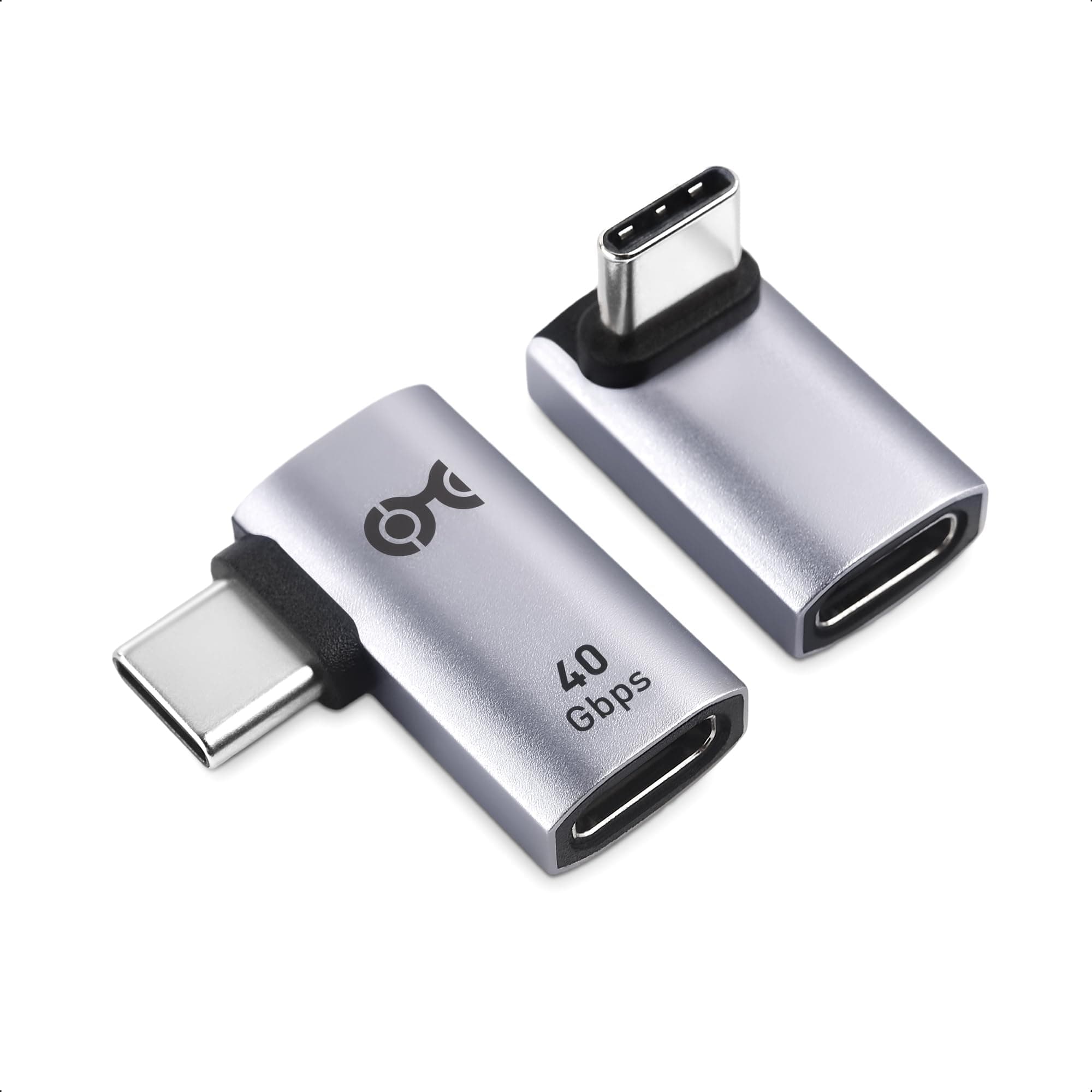 Cable Matters Combo-Pack 40Gbps Right Angle USB-C Adapter Kit, Up to [4K@240Hz Video, 240W Charging, 40Gbps Data Transfer] 90 Degree USB C Adapter, Compatible with Thunderbolt 4, iPhone 16, Steam Deck