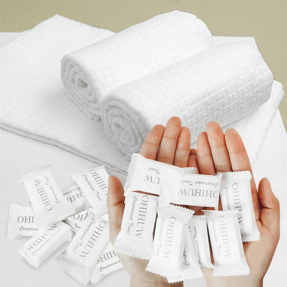Disposable Face Towel Thicker Style Magic Compressed Towel Large Size Coin Tissue Portable Cotton Washcloth Reusable for Travel Camping Hiking Outdoor Sports Emergency Kit Beauty Salon