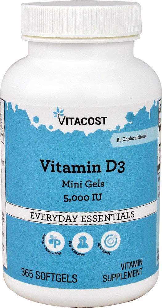 Vitacost Vitamin D3 (As Cholecalciferol) - 5000 Iu - 365 Softgel Mini Gels