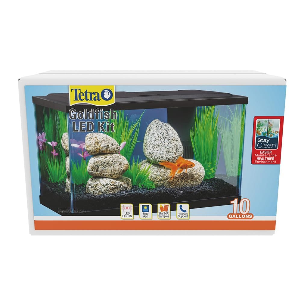 Tetra Goldfish LED Kit 10 Gallons, Complete Aquarium Set with Lighting and Filter