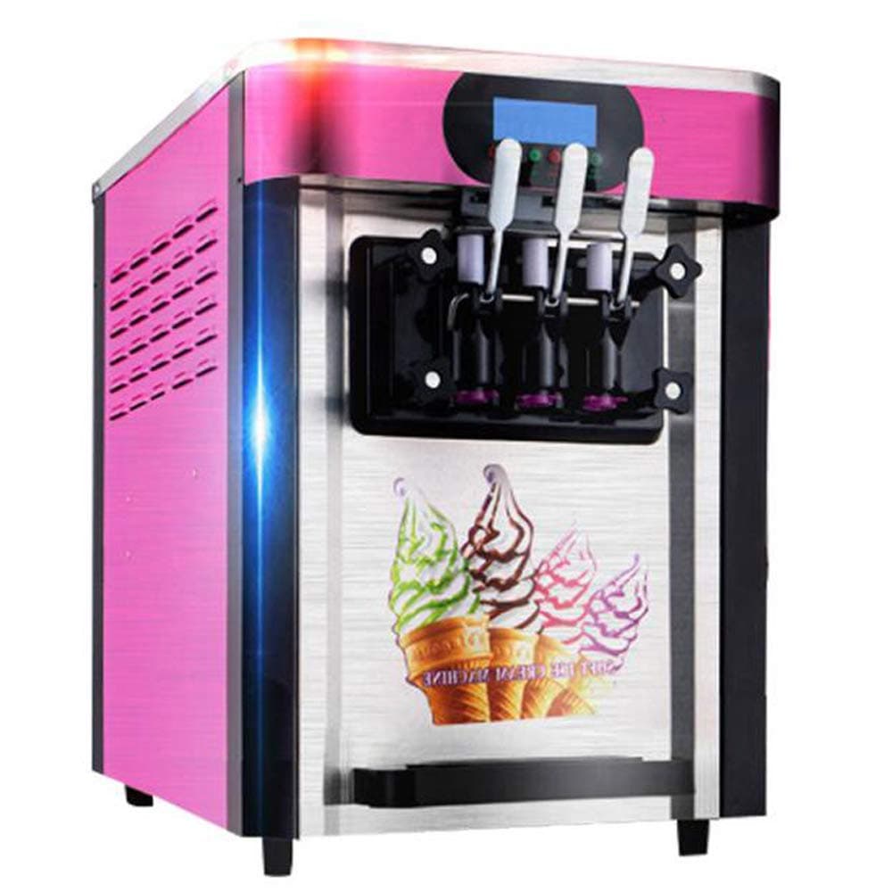 Ice Cream Machines, Commercial Soft Ice Cream Machine, Soft Ice Cream Maker, 110V 20L/Hour Ice Cream Maker Machine with Three Flavor