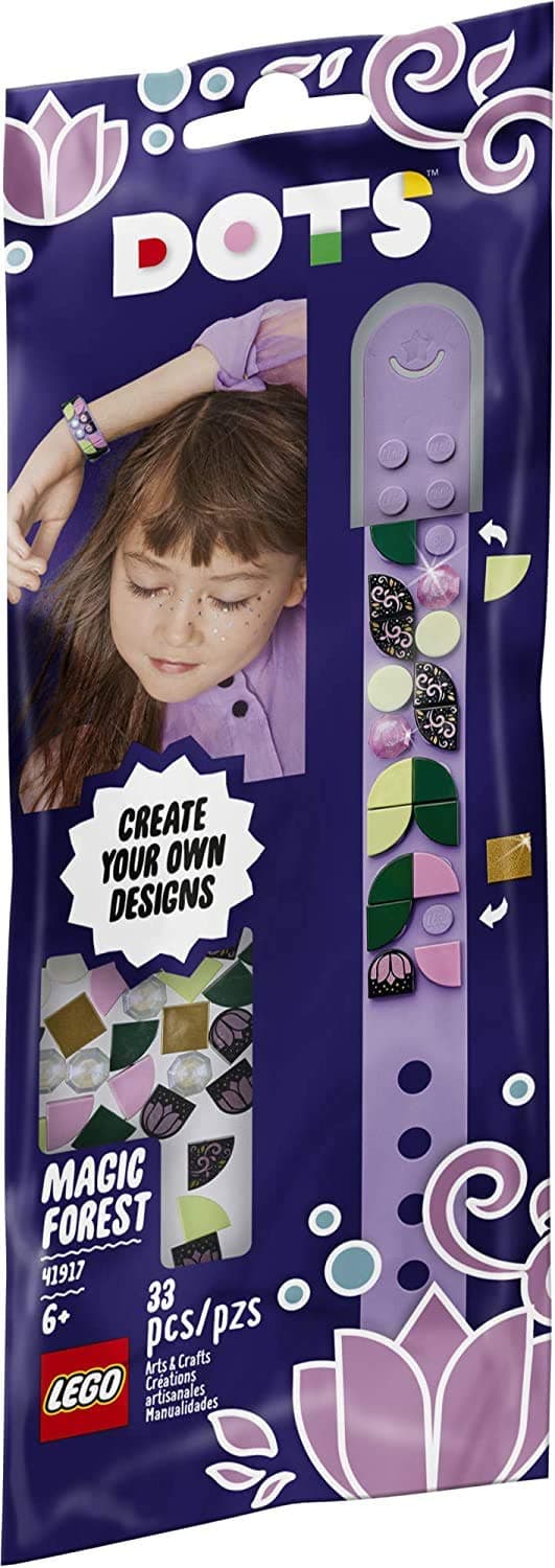 LEGO DOTS Magic Forest Bracelet 41917 DIY Craft Kit for Kids, Makes a Great Birthday Gift for Kids who Love Creative Toys and Homemade Craft Sets (33 Pieces)