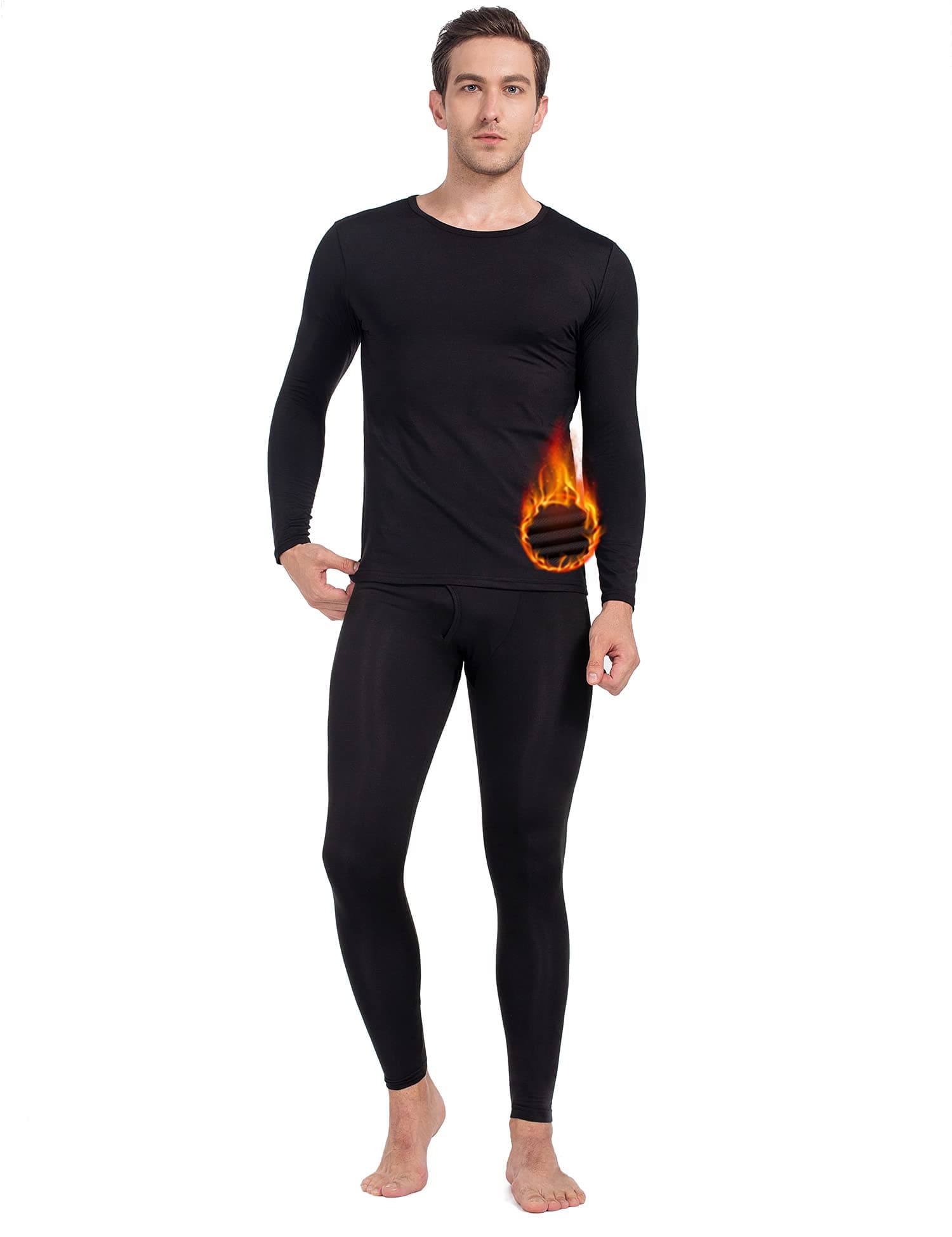Thermal Underwear for Men Long Johns Set Fleece Lined Ultra Soft
