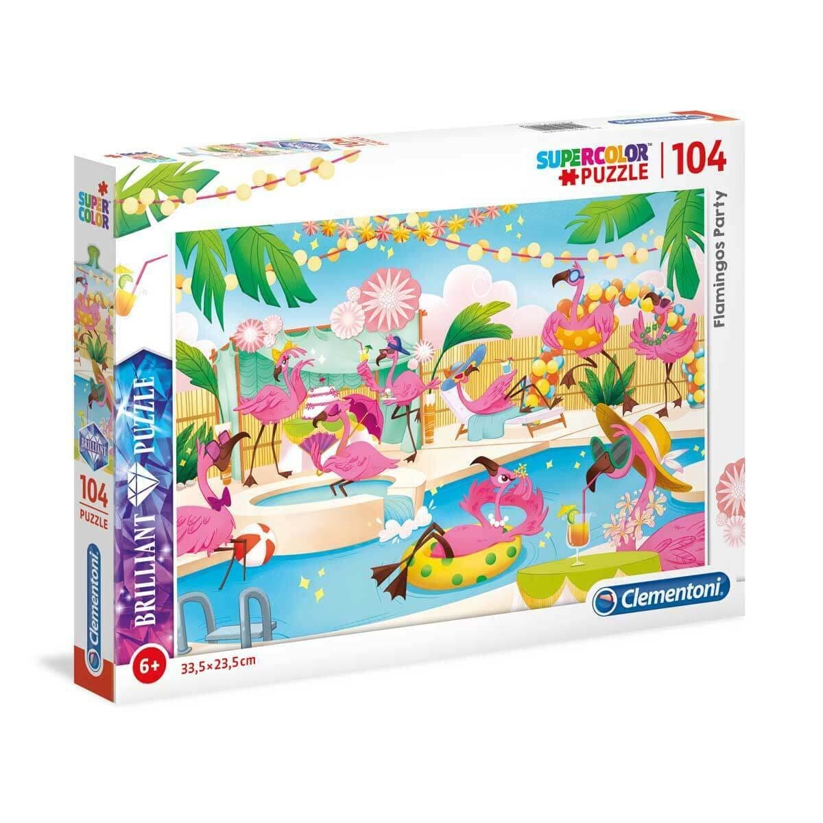 Clementoni - 20151 - Brilliant Puzzle Puzzle-Flamingos-104 Pieces
