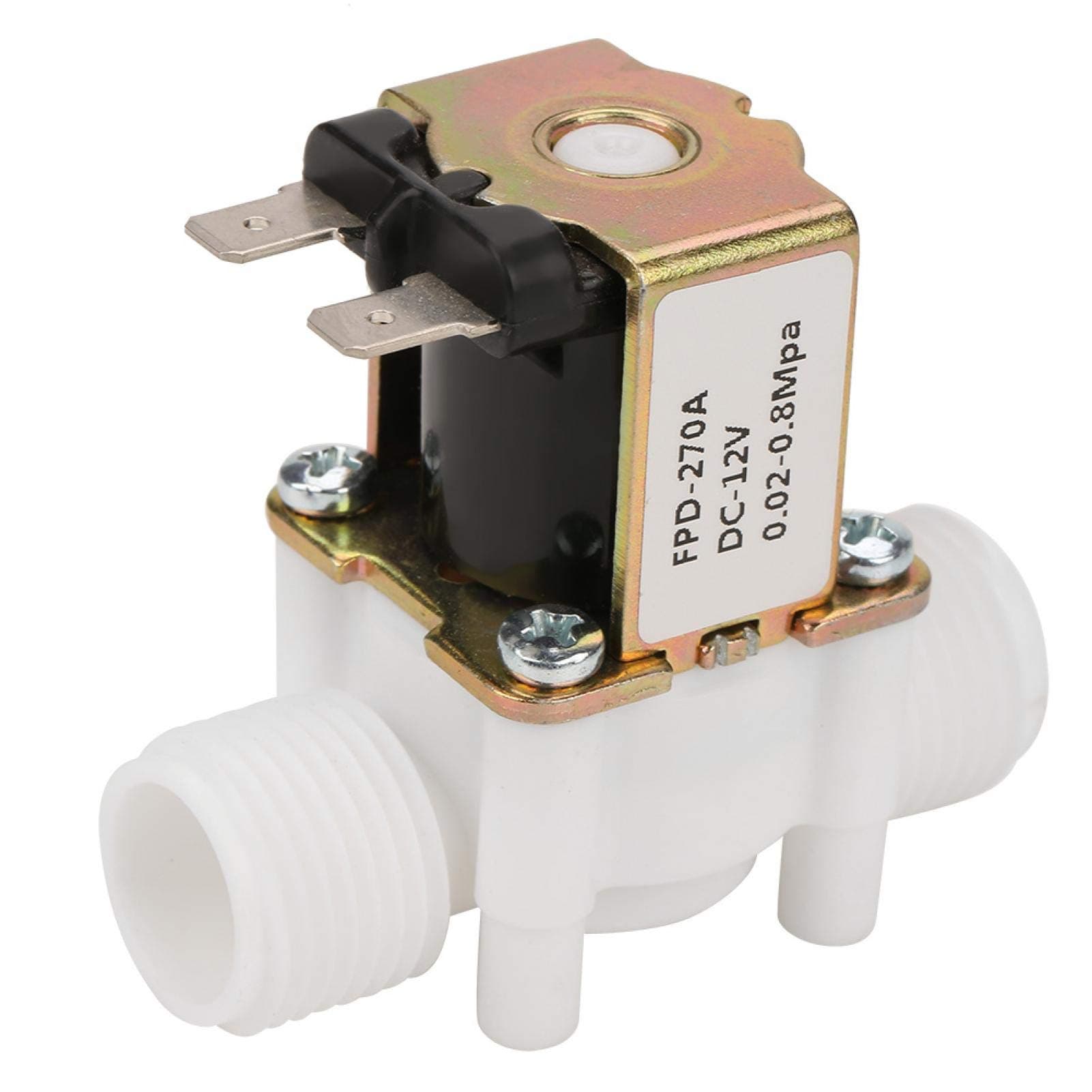 Solenoid Water Valve, 12V G1/2" NC Electrical Inlet Solenoid Water Valve for Water Dispense
