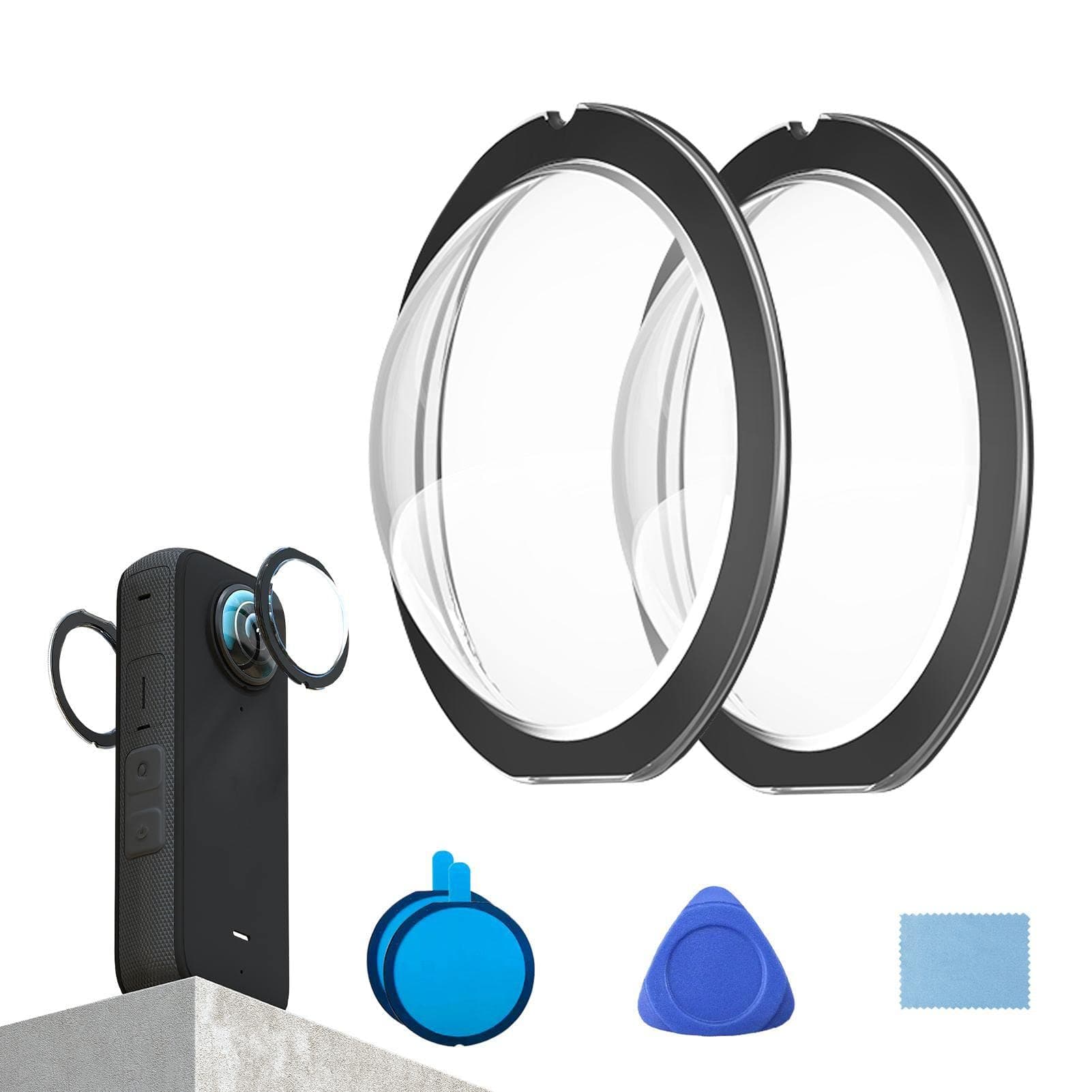 Hodfid [2-Pack Compatible for Insta360 X3 Lens Guards | Sticky Lens Guards Protector for Panoramic Lens | Protective Lens for Insta 360 X3 Waterproof 360 Action Camera Accessories