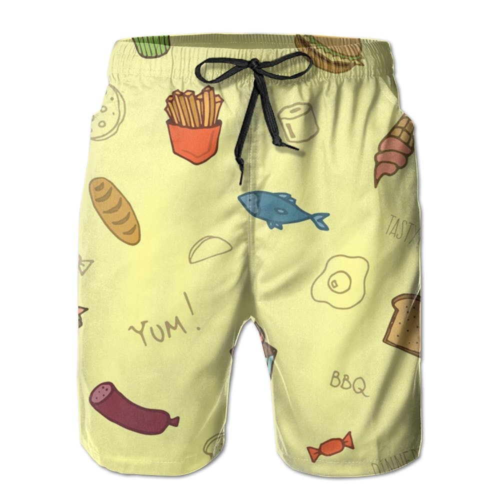 Beach Short Pants Men All Kinds Of Fast Food Hot