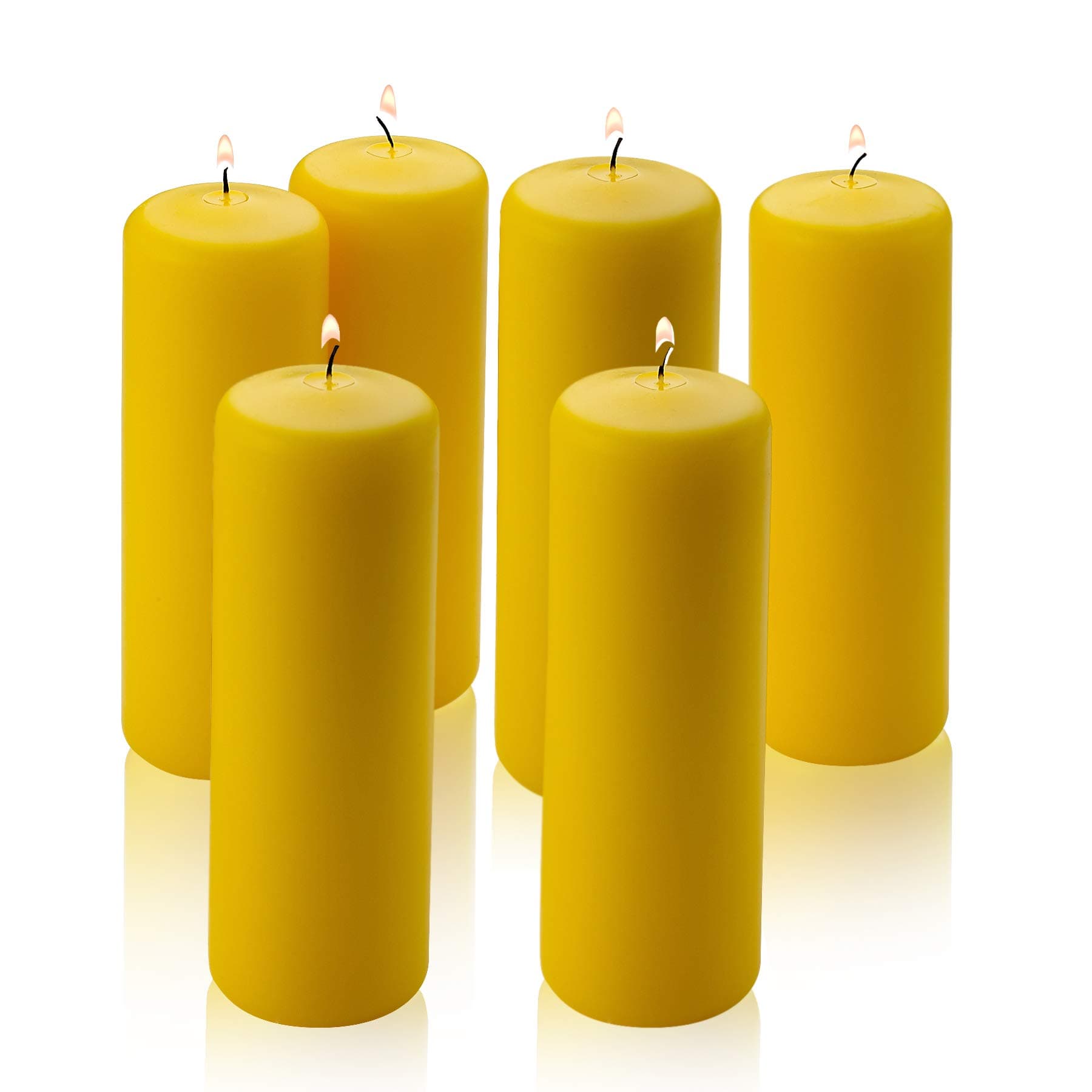 Citronella Pillar Candle - Set of 6 Citronella Candles - 6 inch Tall, 2 inch Thick - 36 Hour Burn Time for Indoor/Outdoor Use
