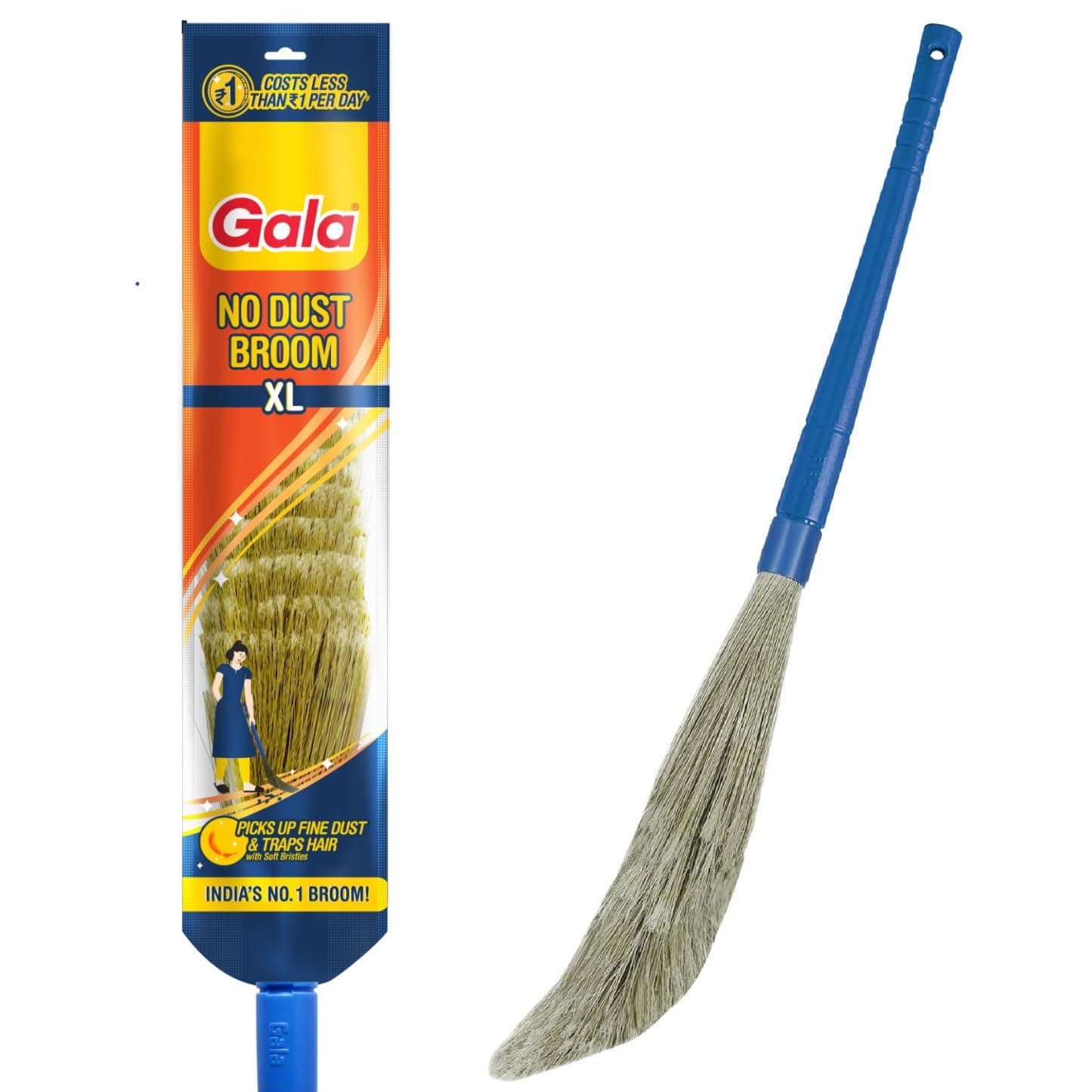 Broom Extra Long (for Floor Cleaning Multipurpose, Fiber(Plastic)