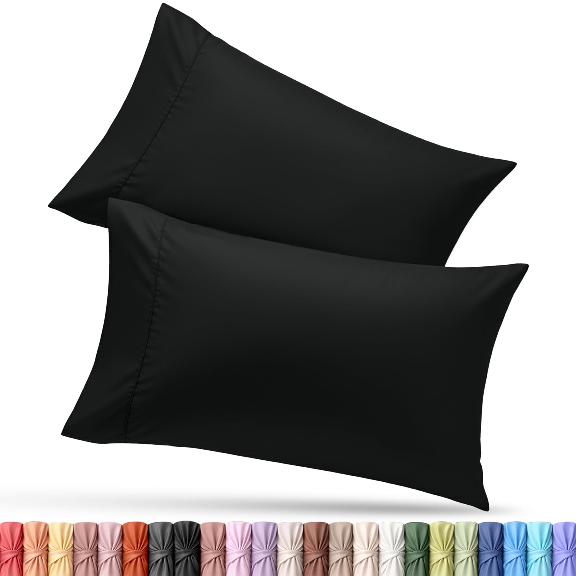 Utopia Bedding King Pillow Cases - 2 Pack - Envelope Closure - Soft Brushed Microfiber Fabric - Shrinkage and Fade Resistant Pillow Covers King Size 20 X 40 Inches (King, Black)