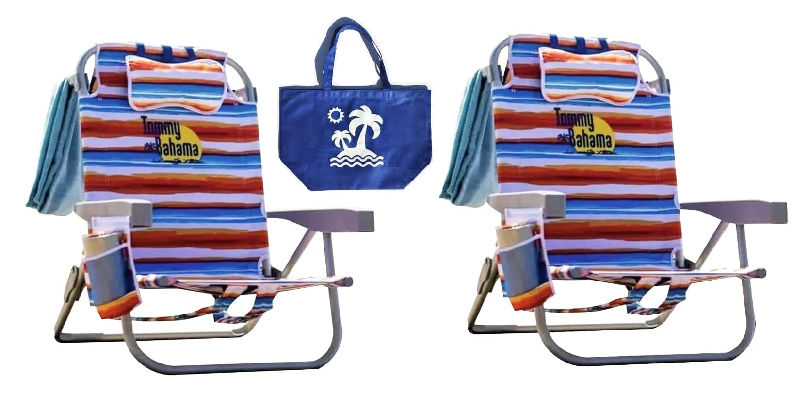 Tommy Bahama Beach Gear Beach Chair, Blue,White,red