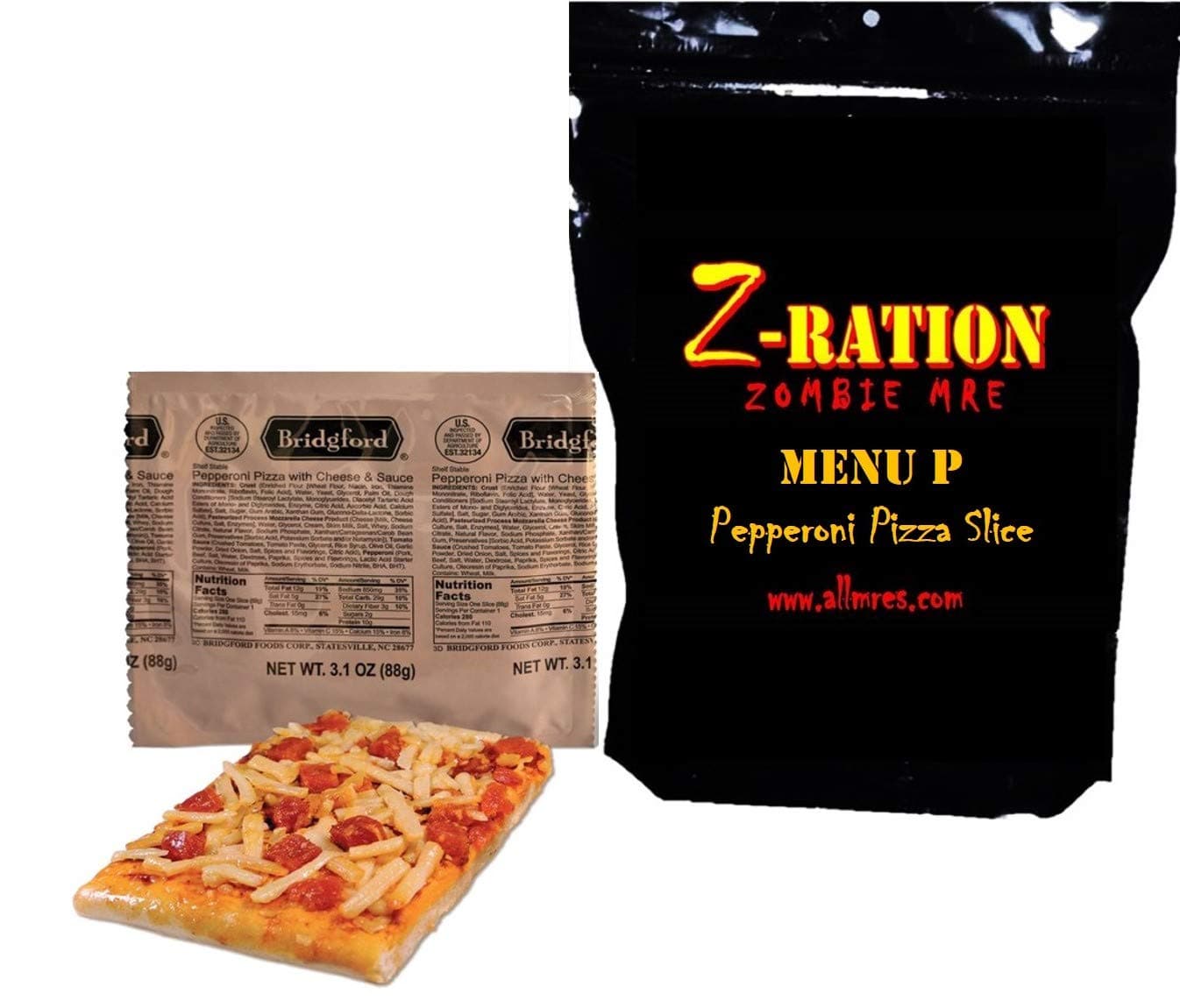 MRE Z-Ration (Zombie MRE) Custom Meals Ready to Eat! (Menu P - Pepperoni Pizza)