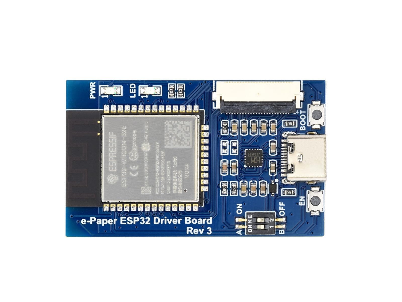 Universal e-Paper Driver Board with WiFi/Bluetoth SoC ESP32 onboard Support Various Waveshare SPI e-Paper Raw Panels
