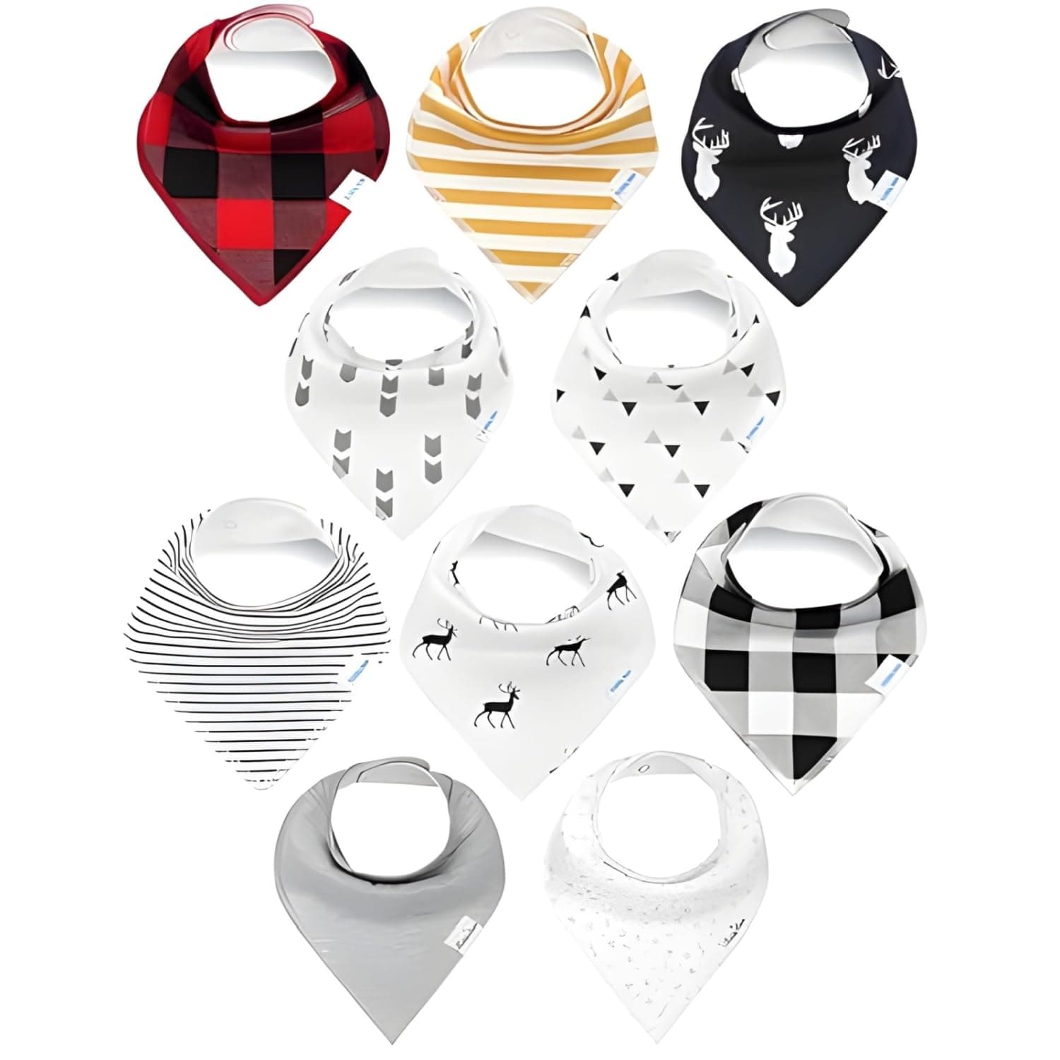 Drool Bibs for Babies – Organic, Unisex, Soft Absorbent Teething Bibs with Adjustable Snaps