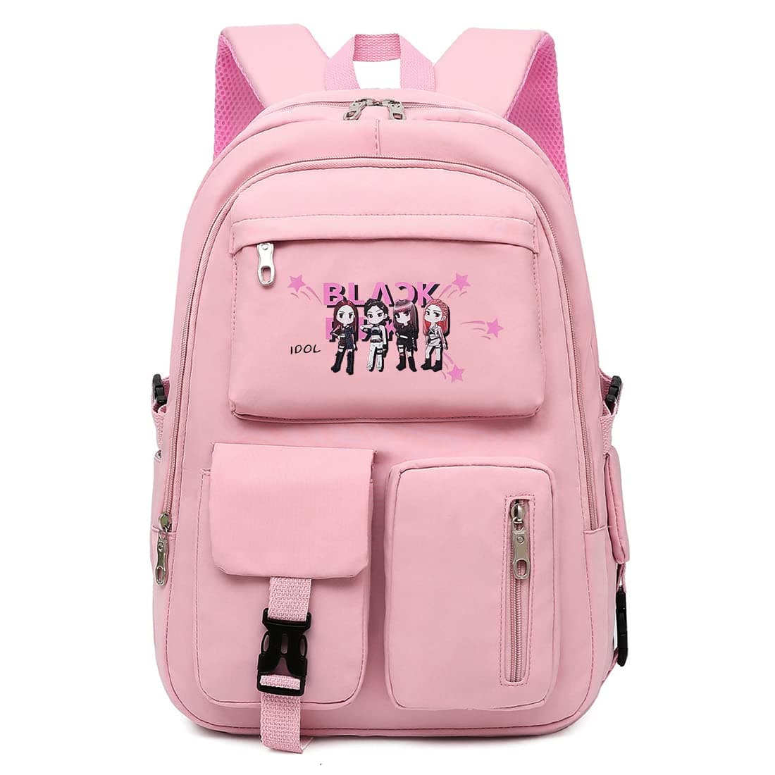 PALAY Blackpink Standard Backpack For Girls School Bags Blackpink Kpop Theme Prints With Usb Charging And Headset Port Backpack For Student College School Bag For Boys, 18 L, Full Size