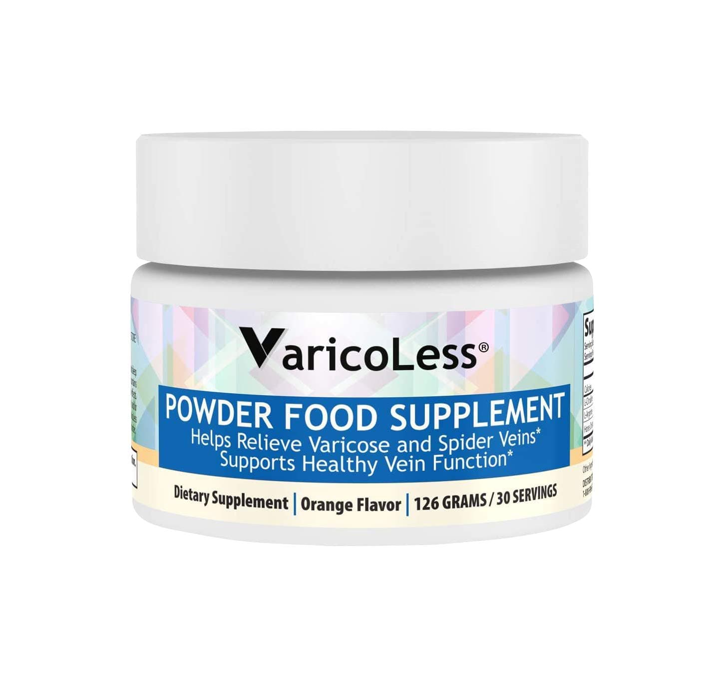 Vein Support Powder Food Supplement - Varicose and Spider Vein Formula (30 Servings) Orange Flavor