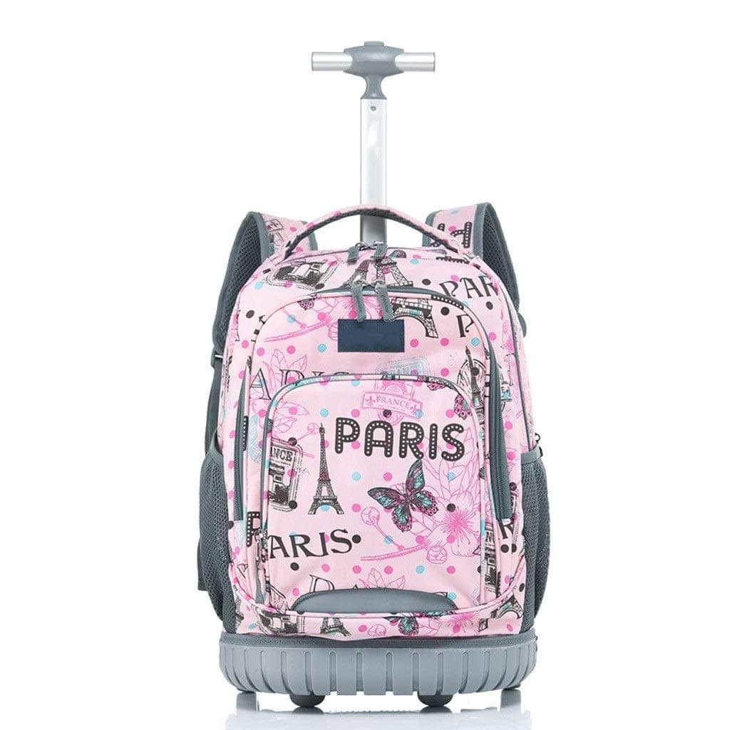 YEXIN Elementary School Rolling Backpack Preschool Trolley Book Bag Wheeled Students Daily Bagpack for Girls Boys (Color : D)