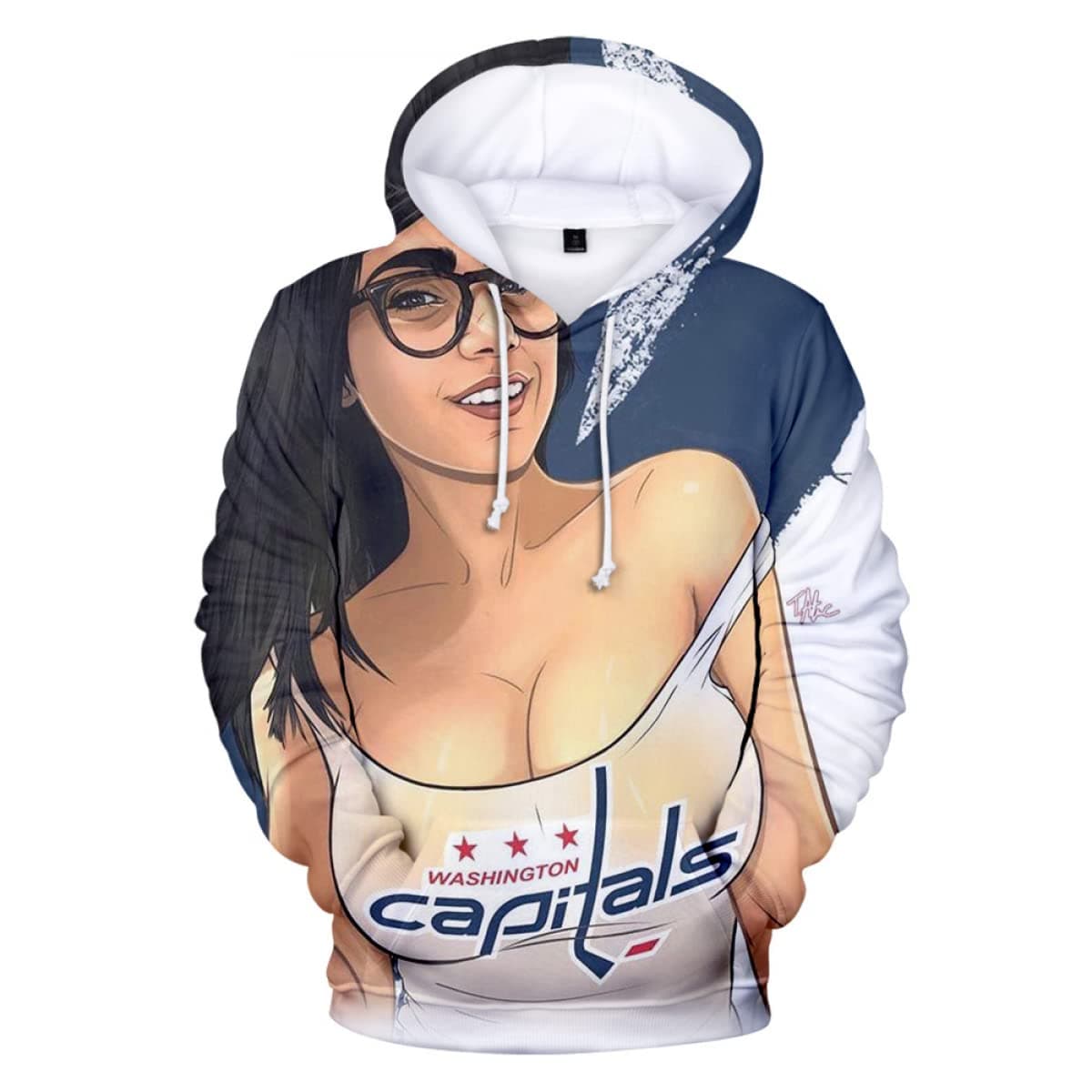 OUHZNUX Mia Khalifa Print Hoodie, Social Star Harajuku 3D Sweatshirt, Streetwear Hip Hop Fashion Fan Pullover (2XS-4XL)