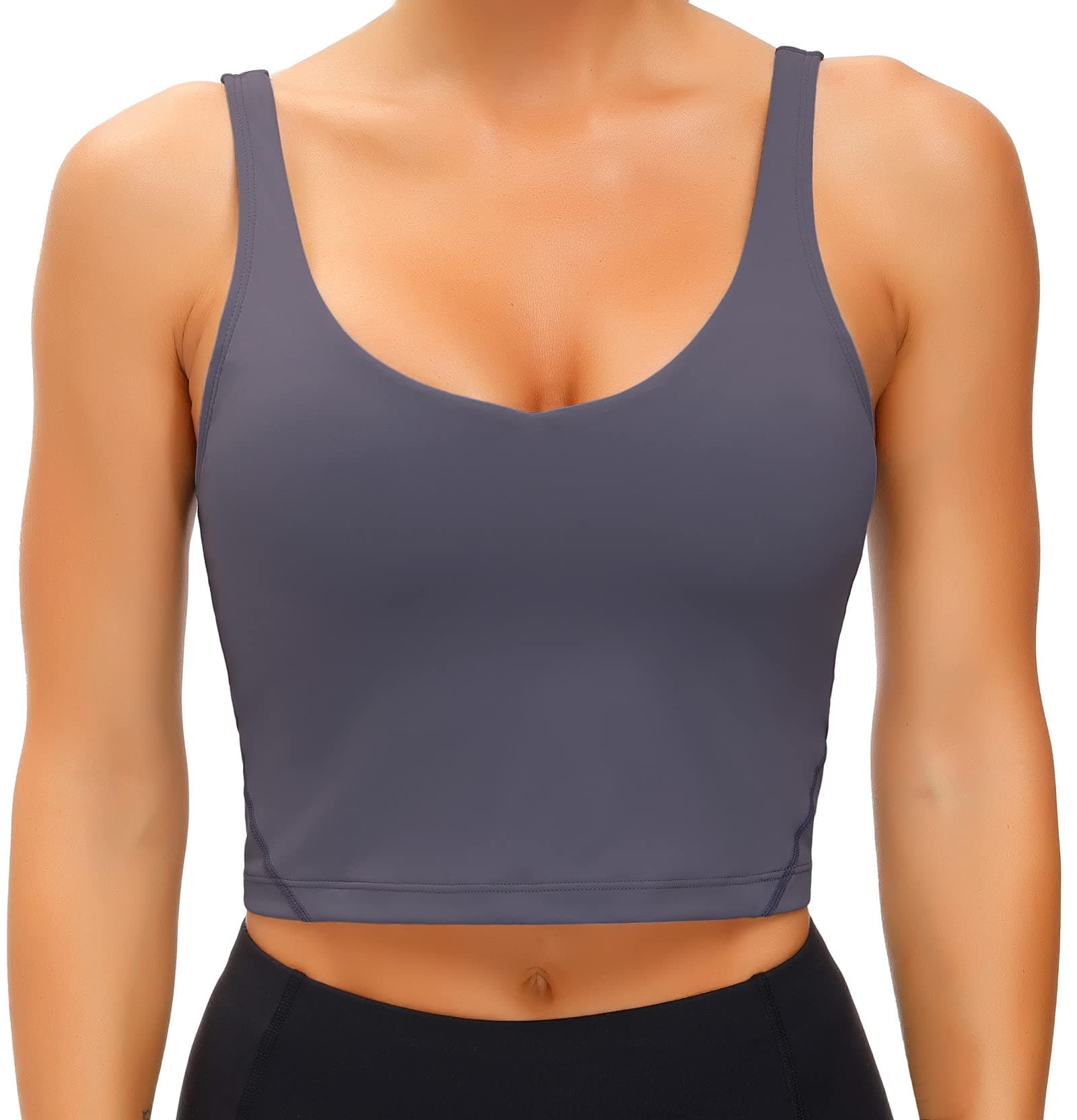 Wjustforu Women's Tank Top Padded Sports Bra Running Workout Yoga Crop Top