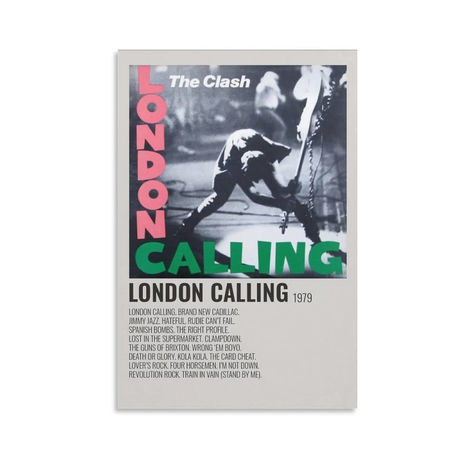 IKIYA The Clash London Calling Canvas Posters Wall Art Decor Room Bedroom Decoration Unframe:12x18inch(30x45cm)