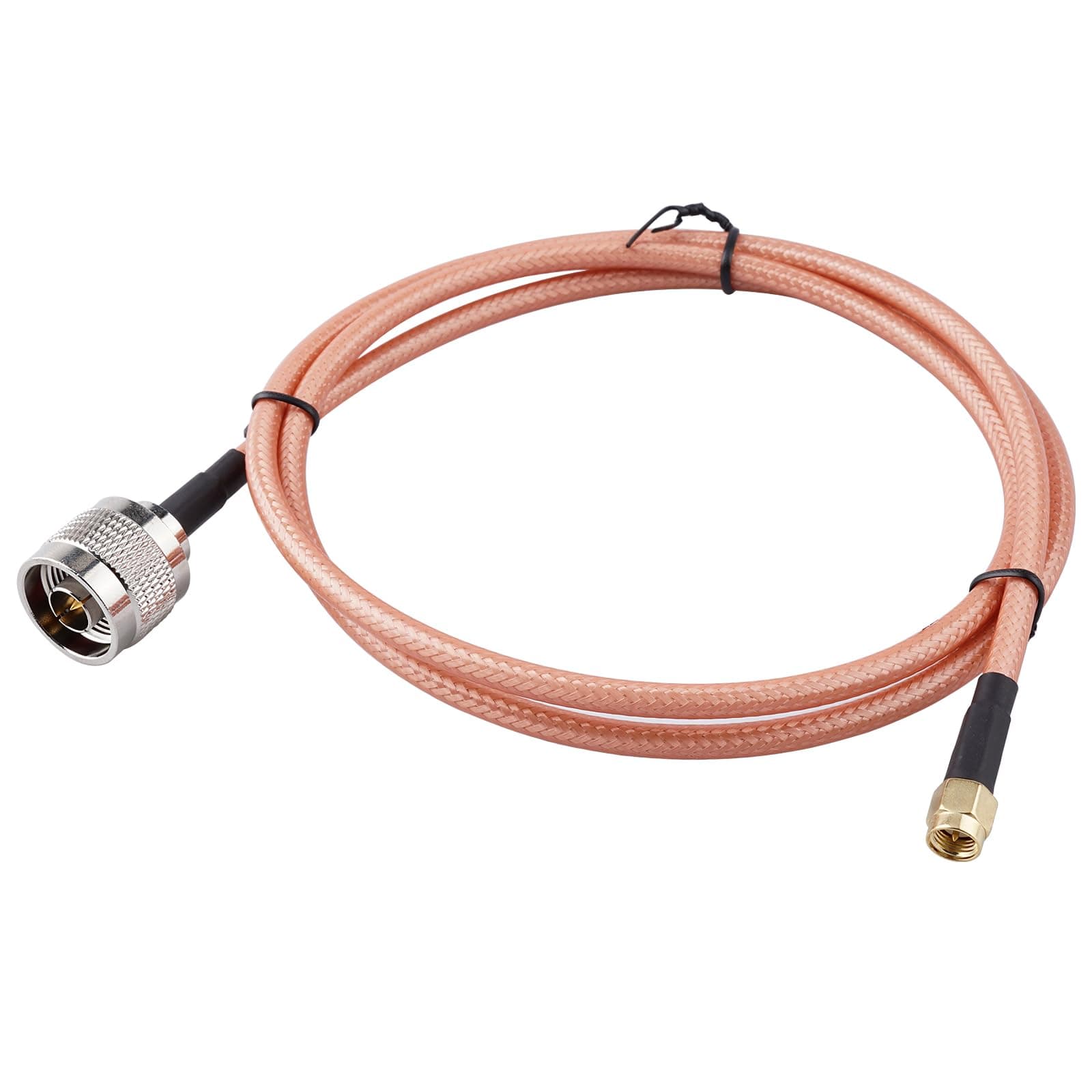 RF Connector N Male to SMA Male Connector RG142 Cable Copper Plating Silver 100cm