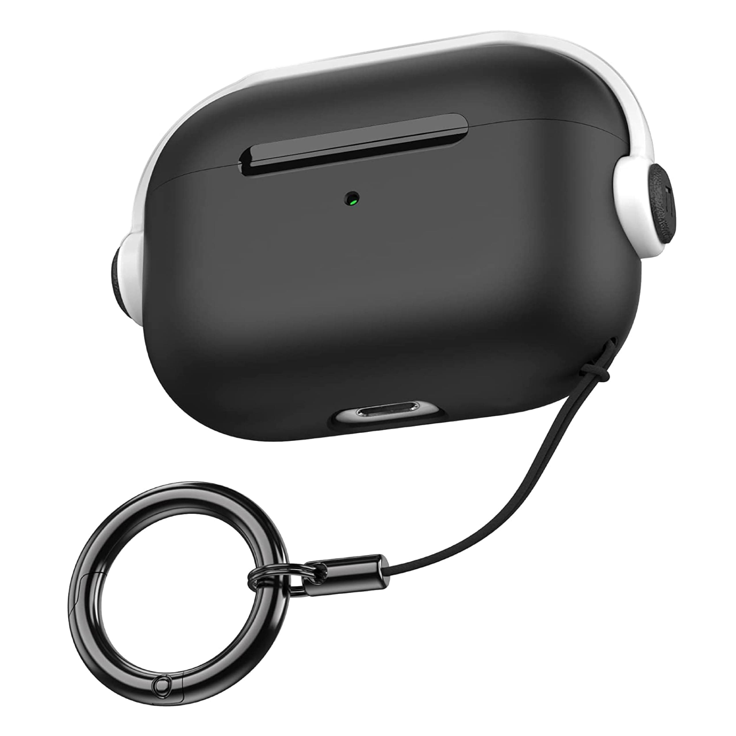 TAKTALES Anti-Lost Lid Case Cover Shell for Airpods Pro 1st Generation | Full Protection Tough Musical Case Cover Compatible with Airpods Pro (2019) with Carabiner - White