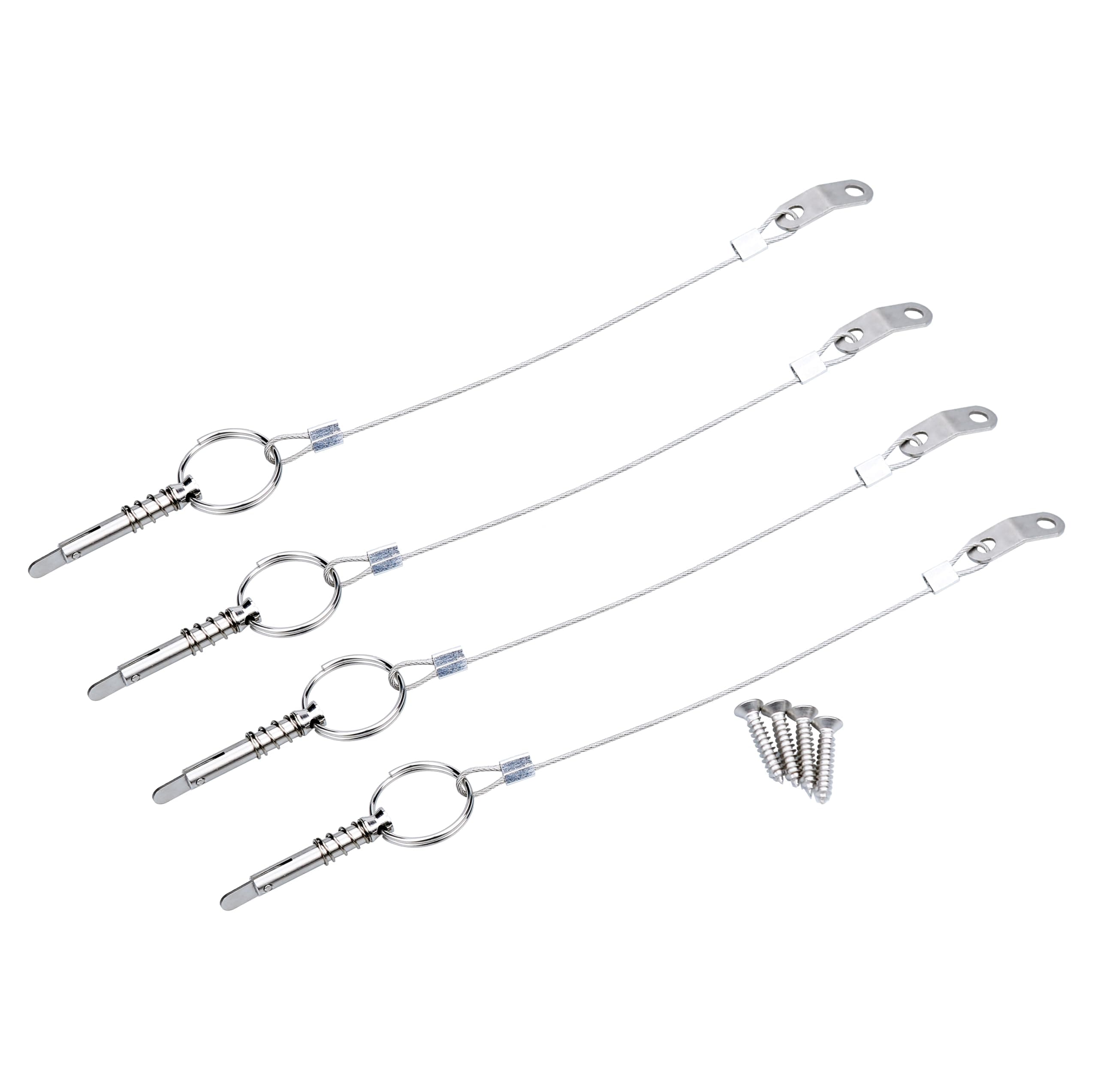 Thorn Bimini Top Quick Release Pins with Lanyard (4 PCS) - Marine Grade 316 Stainless Steel Durable Marine Hardware for Boat Bimini Top Deck Hinges & Canopy Systems