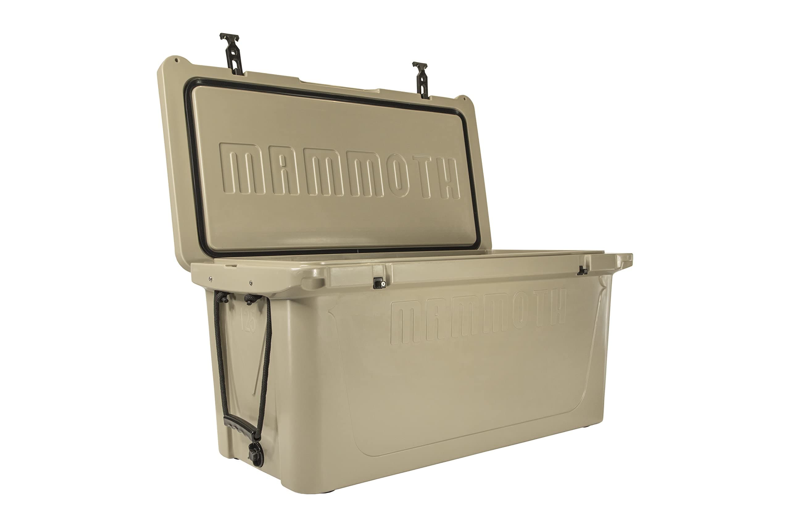 Ranger 125 Cooler, Insulated Hard Ice Chest with 125 Quart Capacity, Holds 104 Cans, Great for Large Boats, Elk Hunting, Catering, Tan