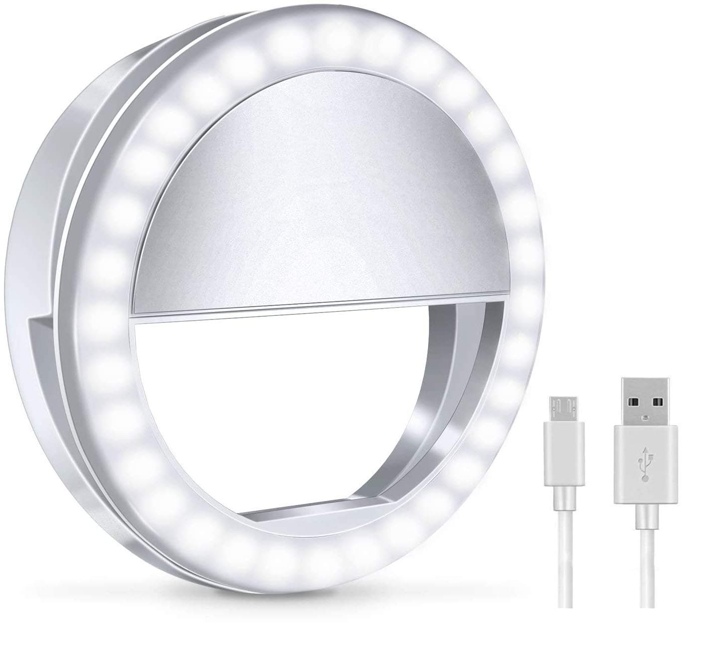Selfie Light LED for Cell Phone Samsung Galaxy Sony and Other Smart Phones,Selfie Clip Light Rechargeable Dimmable Clip Ring Lights Fill-in Lighting Portable for Laptop, Camera