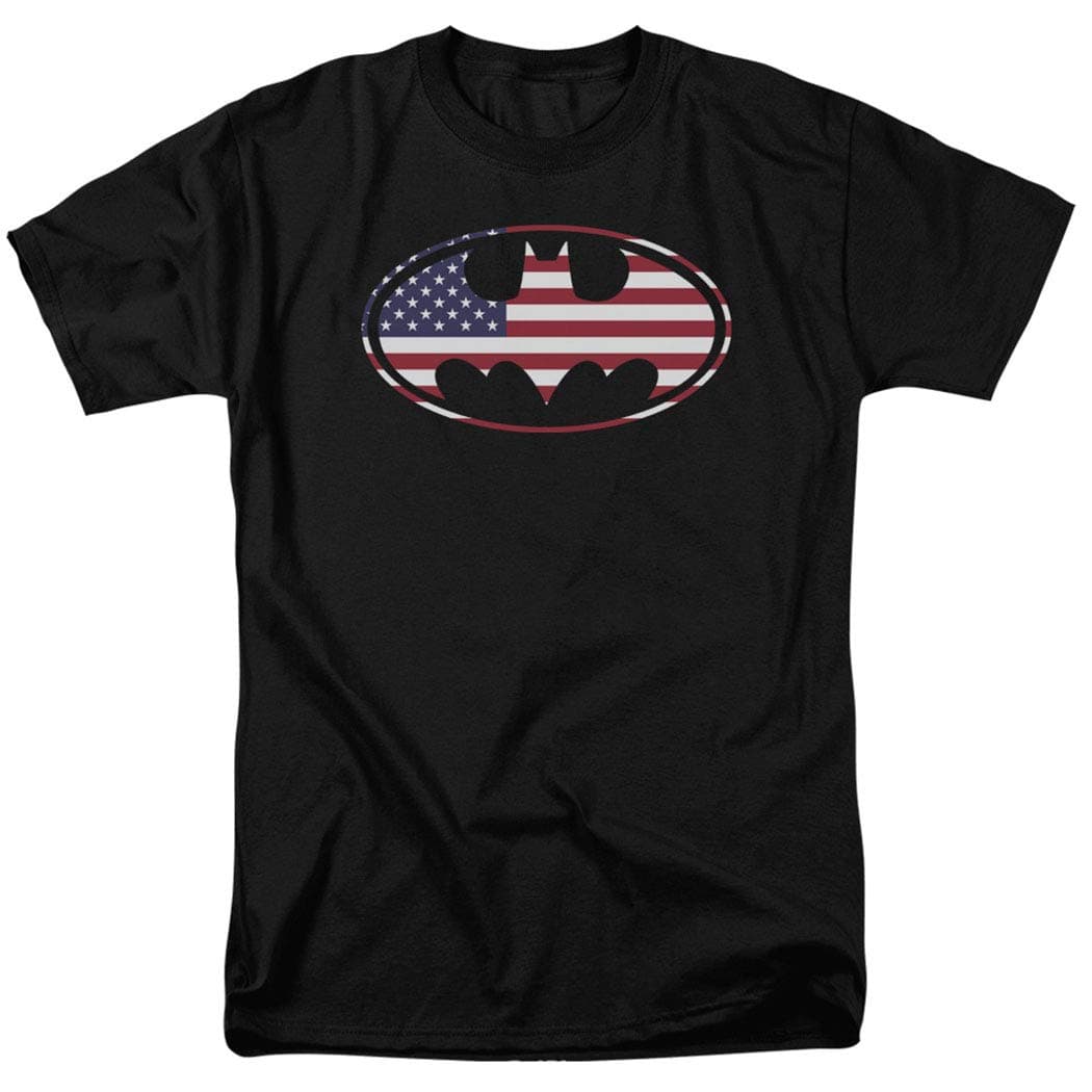Batman Patriotic Logo USA Flag T Shirt & Stickers