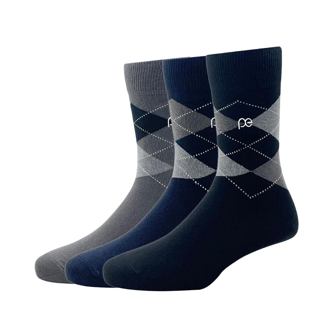 Mens Cotton Ankle Length Socks (Pack of 3) Beige, Navy, Black