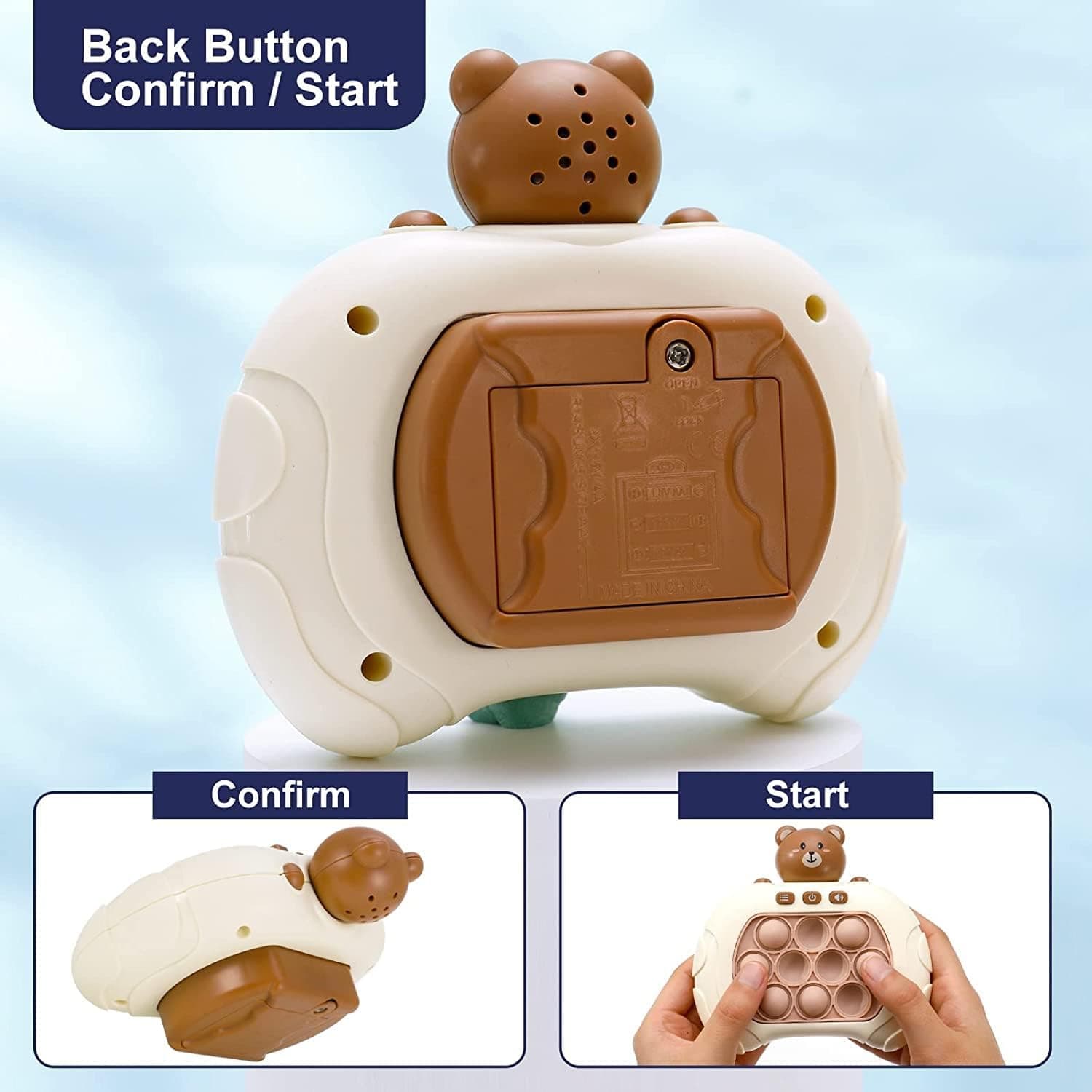 BOBBYQ Quick Push Electronic Pop Light Up Games, Decompression Breakthrough Puzzle Game Machine, Squeeze Poppet Sensory Push Pop Bubble Toy, Push Button Toy for Kids Girl Boy Birthday Gift