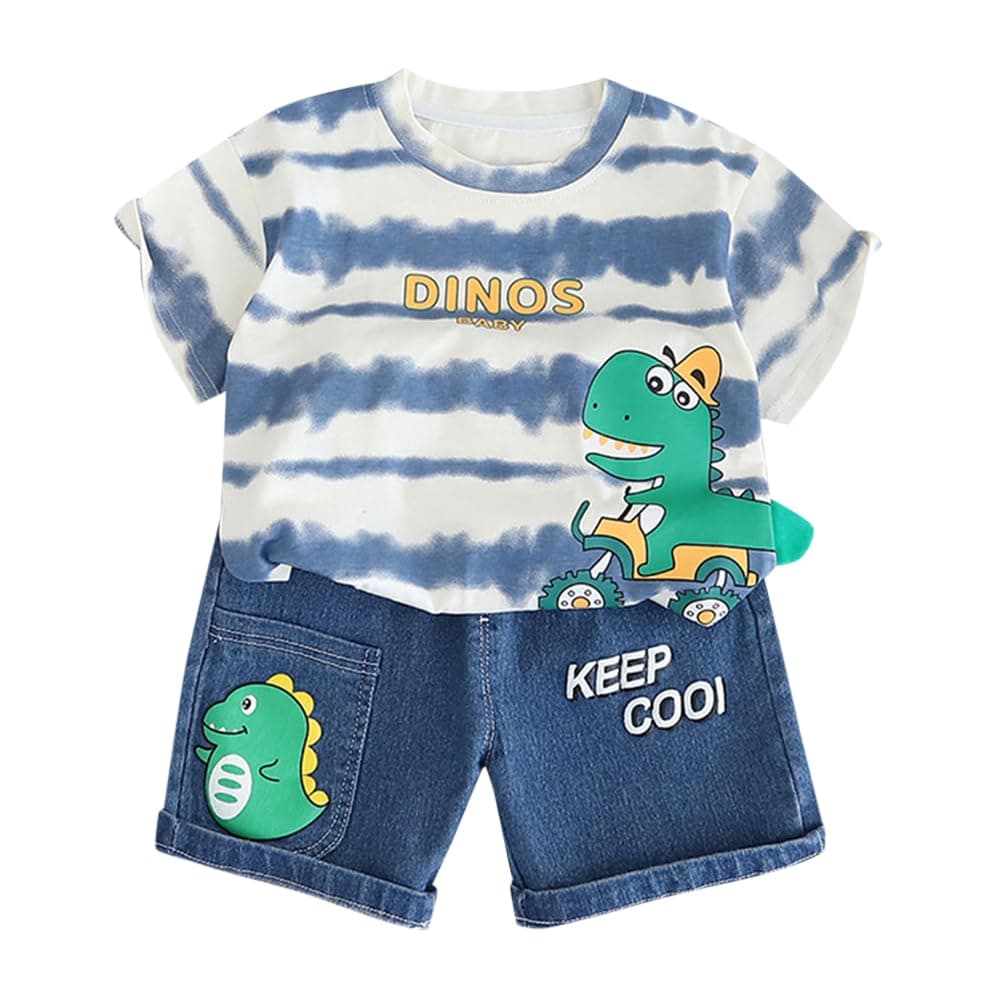 Hopscotch Polyester Blend Boys Tie & Dye Print T-Shirt Shorts Set