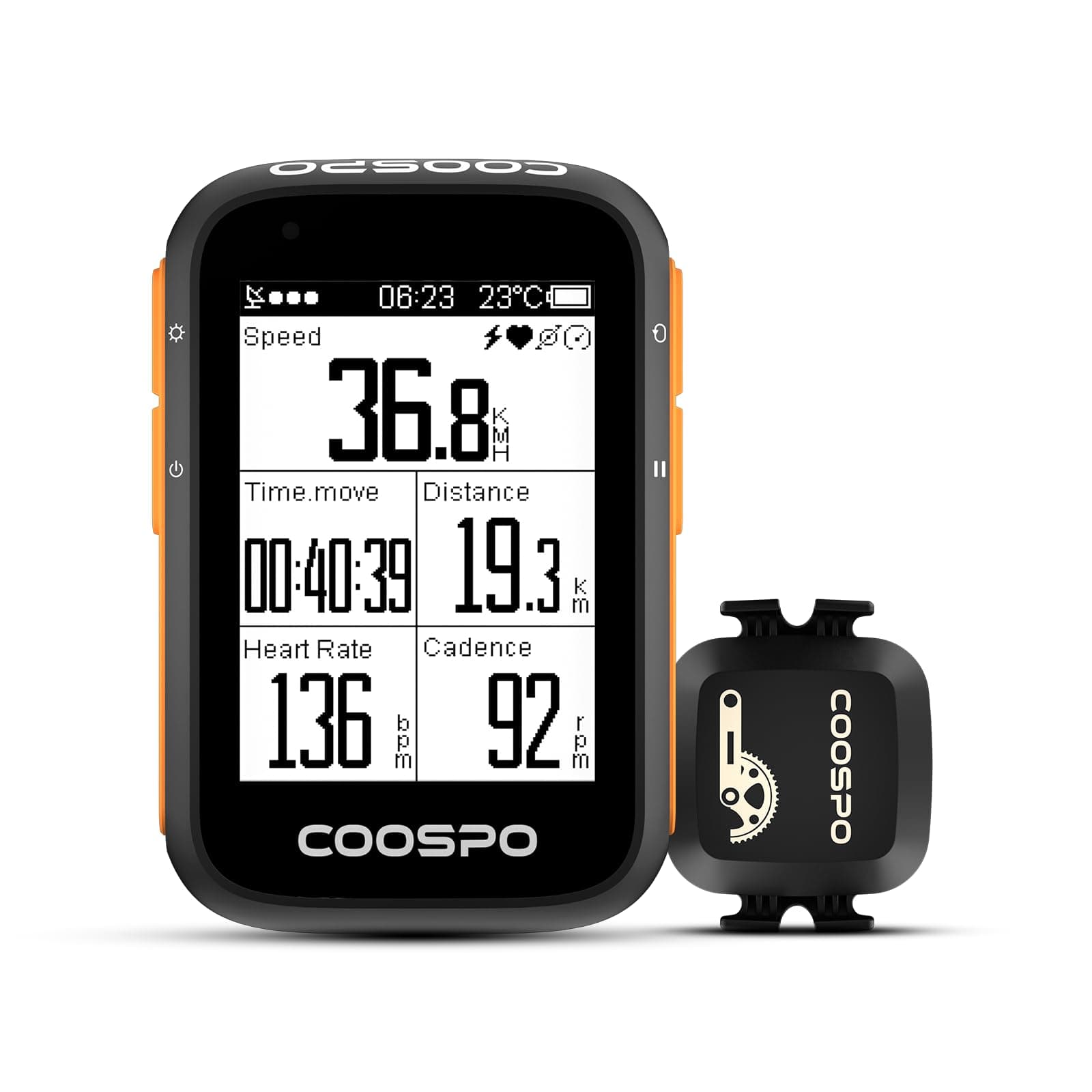 Bike Computer GPS Wireless, ANT+ Cycling Computer GPS with Bluetooth , Multifunctional ANT+ Bicycle Computer GPS with 2.4 LCD Screen, Bike Speedometer with Auto Backlight IP67