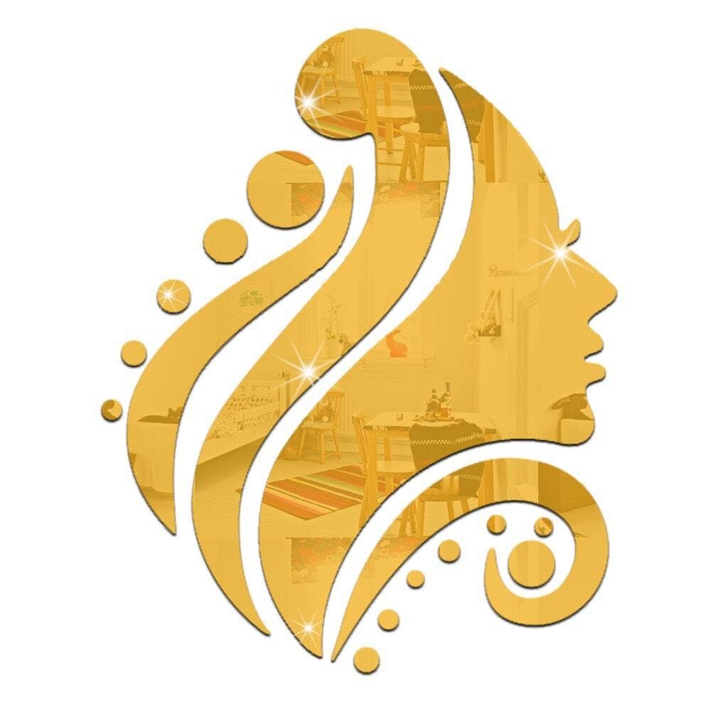 MAX&MT 3 Set 3D Pebble Crystal mirror wall stickers for Home Decoration , gold