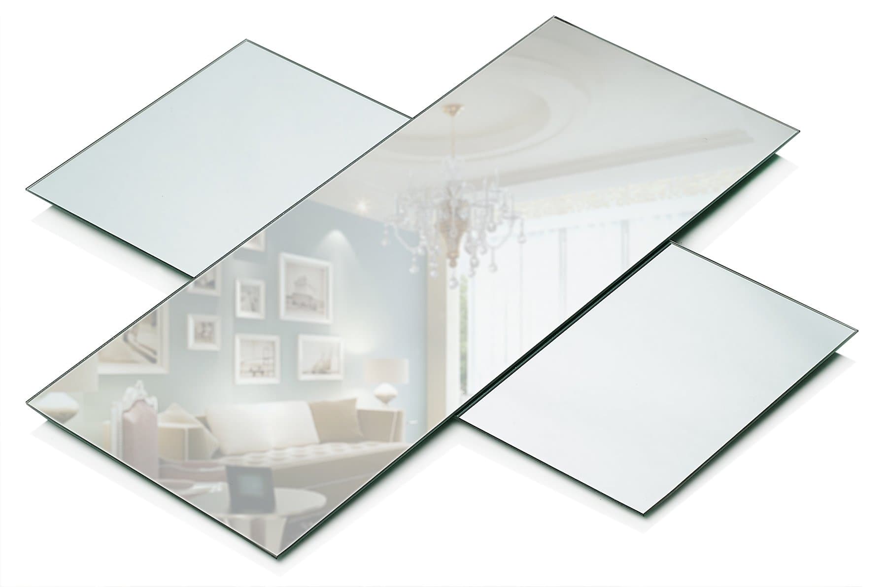 PARNOO 6”x14” Rectangle Mirror Plate with Round Edge Set of 3 – Glass Mirror Tray, Base for Wedding Centerpieces, Candles and Wall Decor