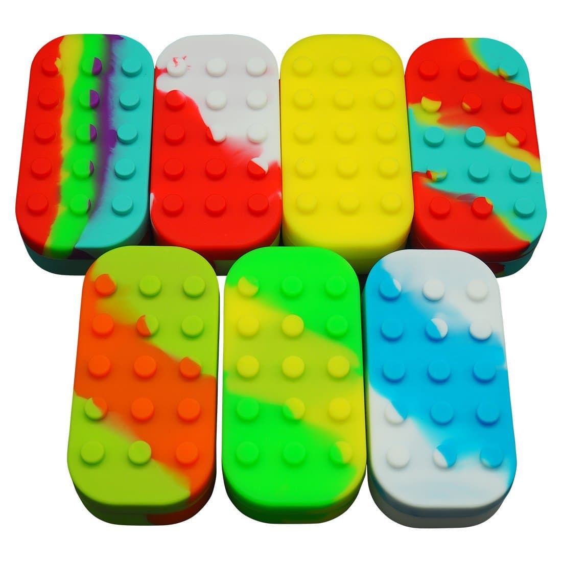 Multi-Compartment Silicone Concentrate Container Split Divided Jar Container Platinum-Cured Kitchen Storage Multi colored