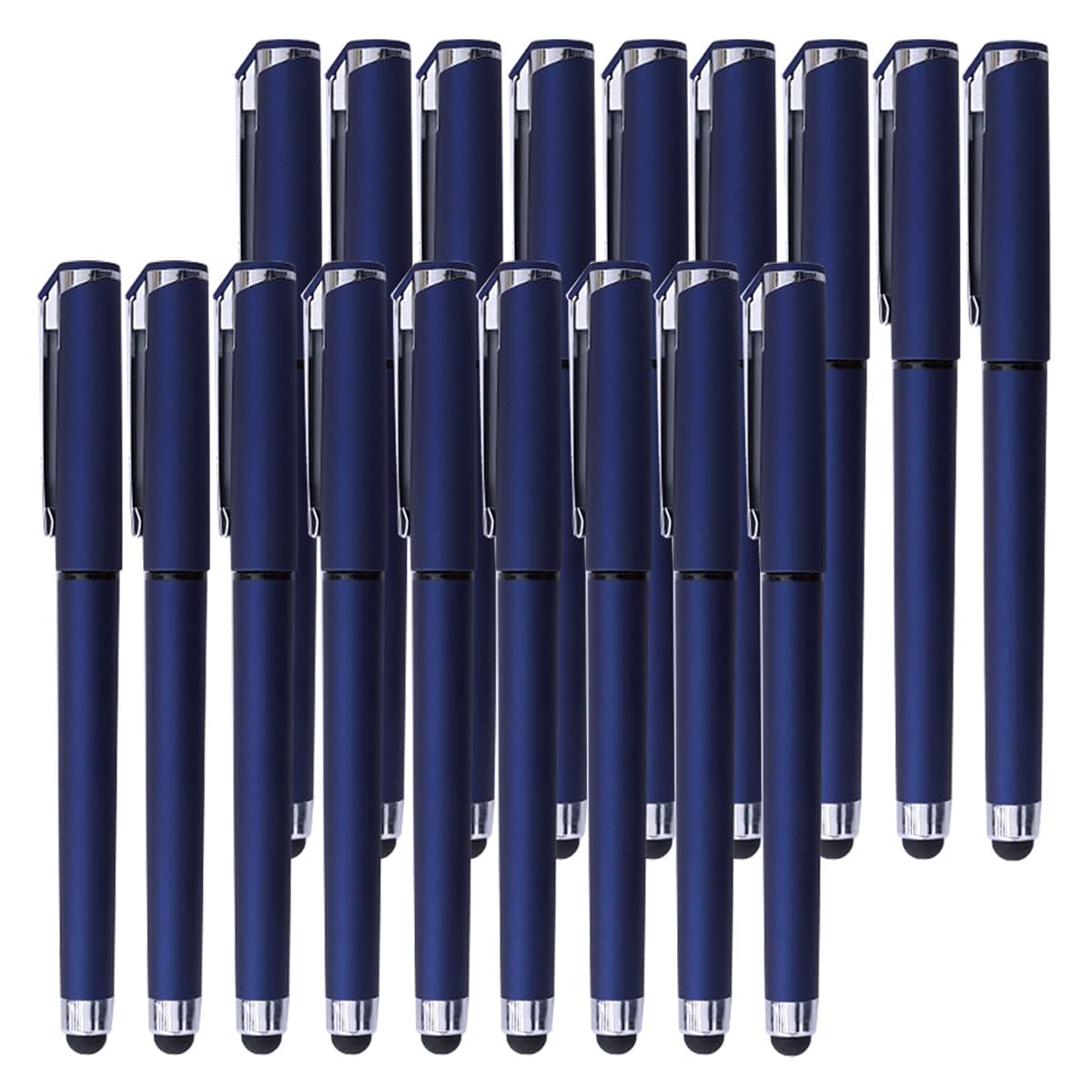 NCLin.Pen 1.0mm Black Gel Pens, 2-in-1 stylus gel pen, Gel Ink Rollerball Pens for Office, Black gel ink(18 Pack-blue), Dark blue