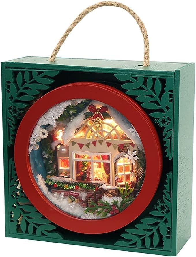 Montidey DIY Miniature Dollhouse Kit Garden Box-Christmas Doll House Creative Room with Furniture Puzzle Handcrafts Toys for Friends (TY-TH11-AA)