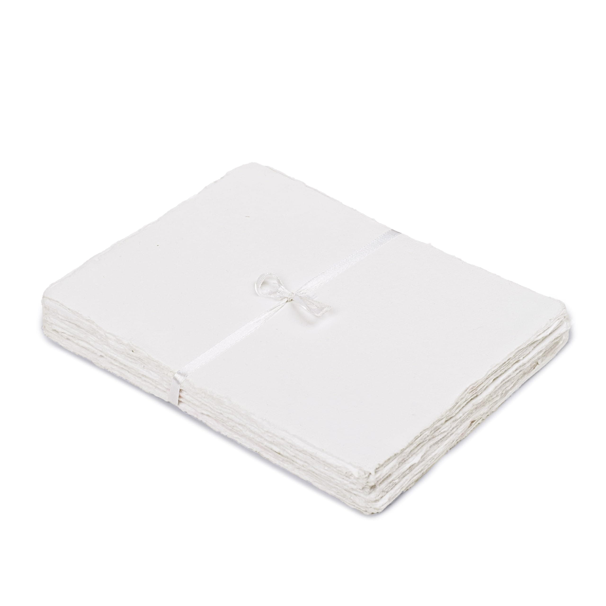 LEATHER VILLAGE Watercolor Paper- 7 X 10 inches - 20 Sheets Watercolor Paper for Drawing, Sketching, Painting & Crafts - 150 GSM Thick Deckle Edge Virgin Cotton Handmade Paper - Off-White