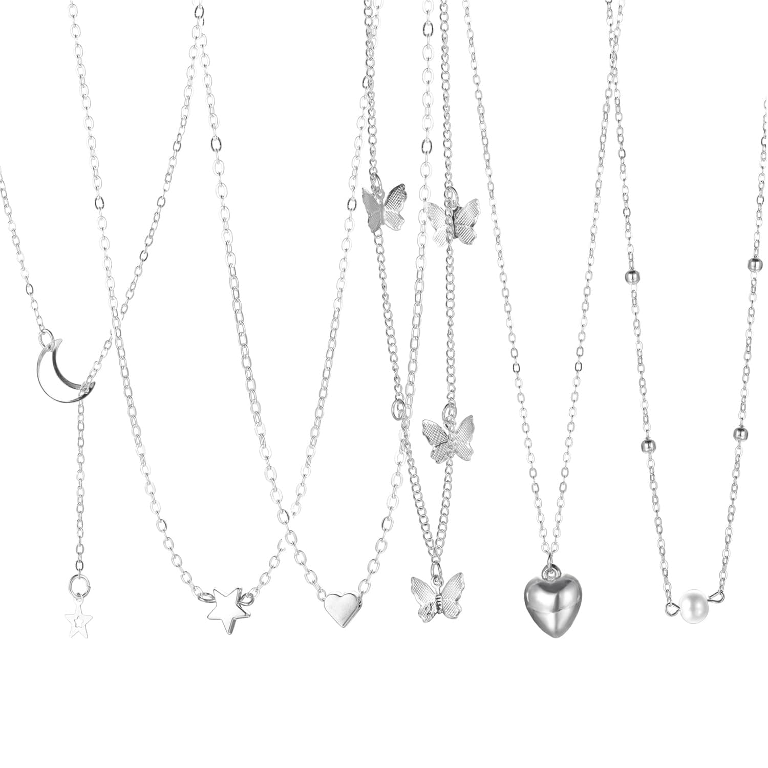 5-7 Pcs Combo Latest Stylish Western Necklace Set for Women Pendant Necklace Gifts for Girls