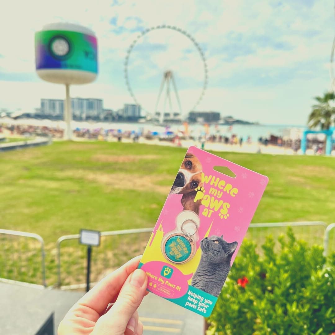 Pet ID Smart Tag - Keep Your Furry Friend Safe & Secure in the UAE with a Dog & Cat Tracker - Geolocation Technology for Your Beloved Pets - IOS & Android Compatible - Blue