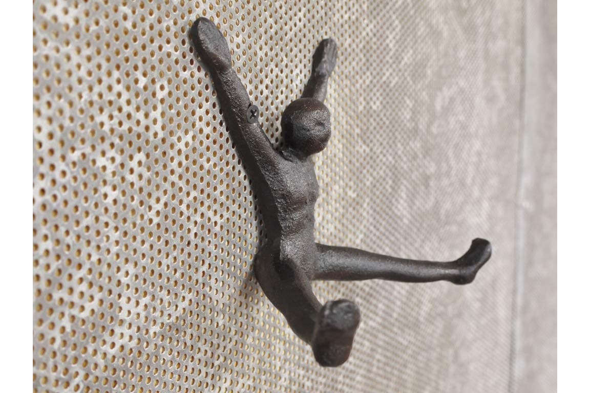 Novelty Rustic Metal Cast Iron Man Antique Metal Coat Kitchen Garden 2 Hooks