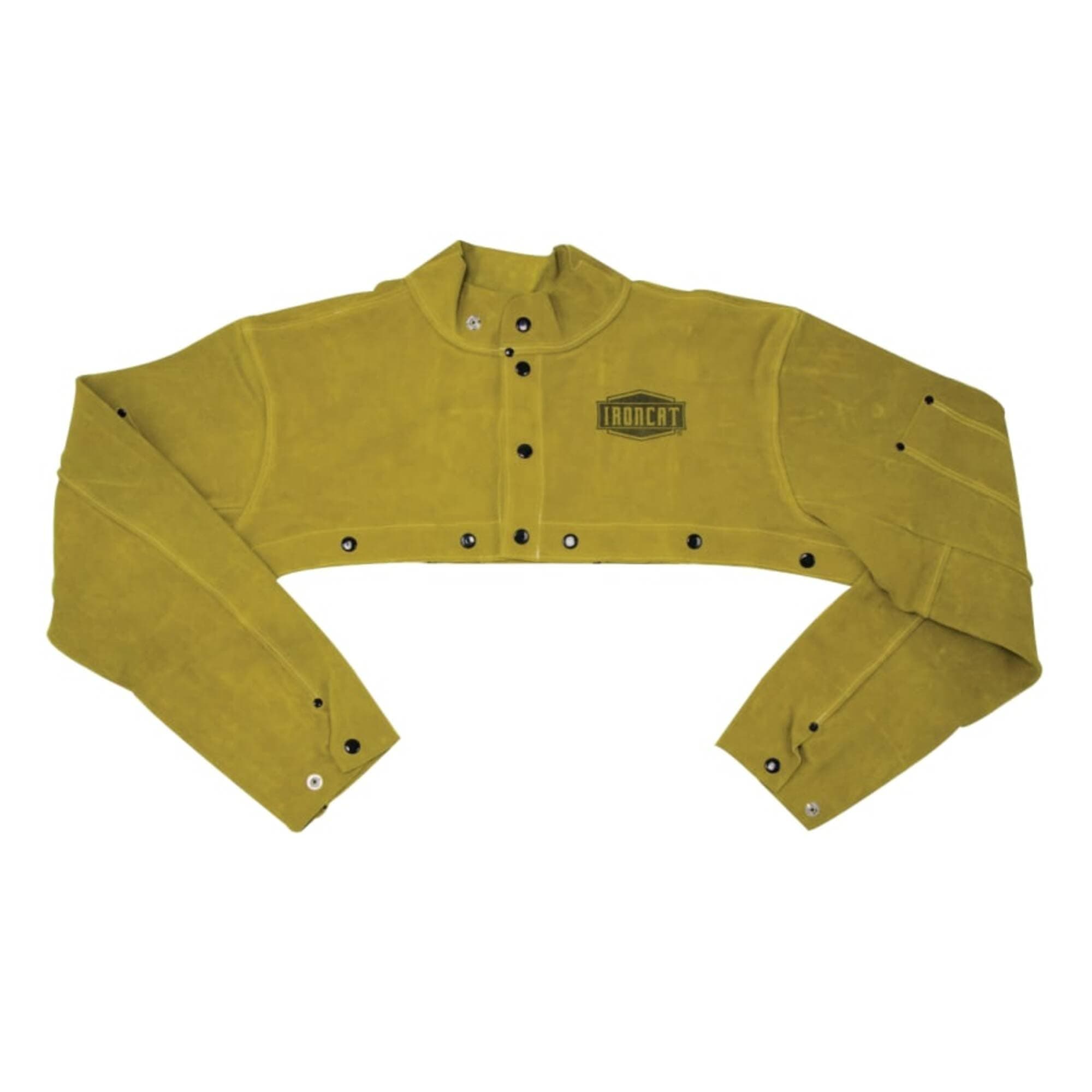 IRONCAT 7000 Cowhide Leather Welding Cape Sleeve - Golden Yellow, Large Size Cape Jacket with Heat Resistance. Welding Gears