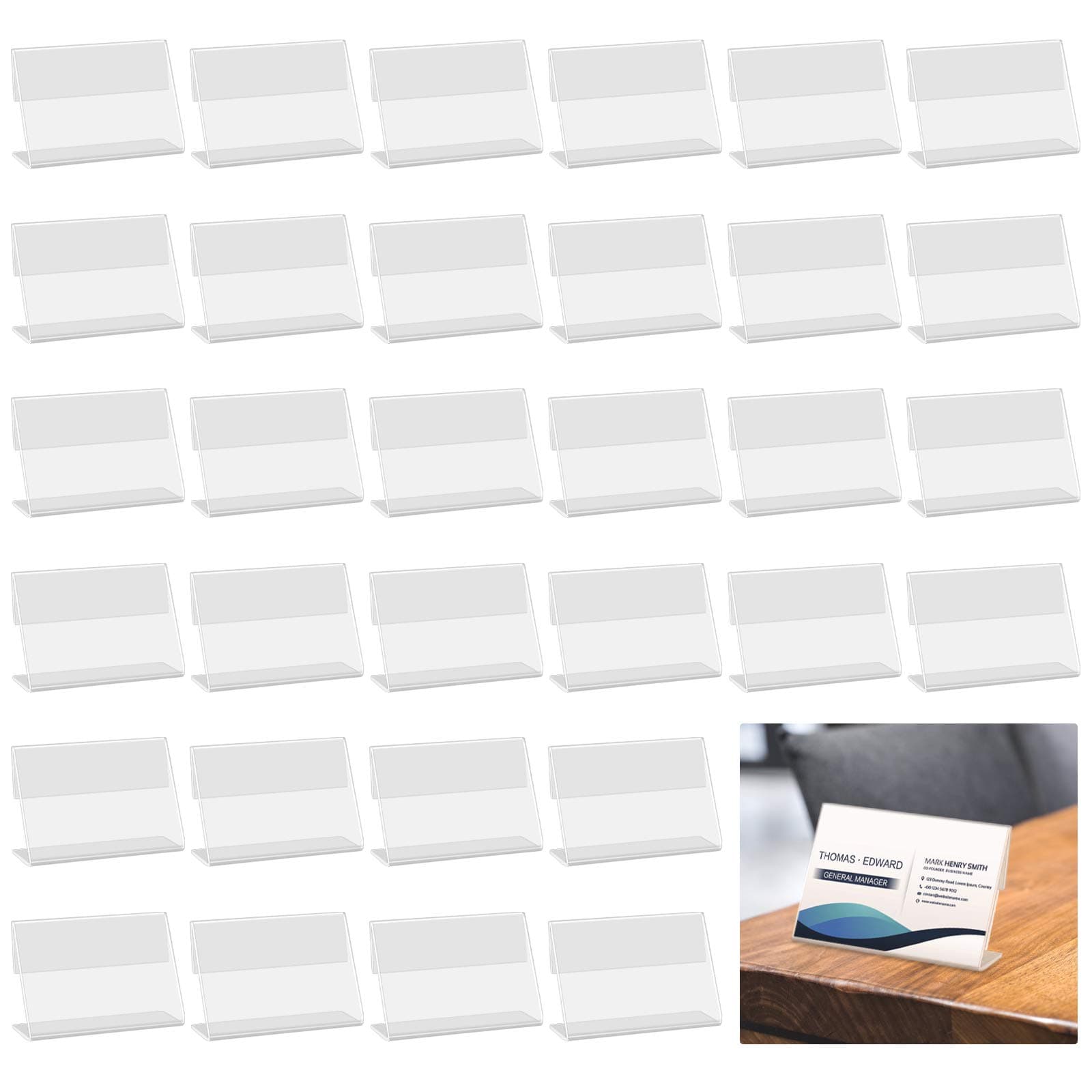 Kulannder Mini Acrylic Sign Display Holder 40Pcs Price Name Card Tag Label Shop Stand, Price Label Holder Used in Supermarket Hotel (6 * 4.3 * 2cm)