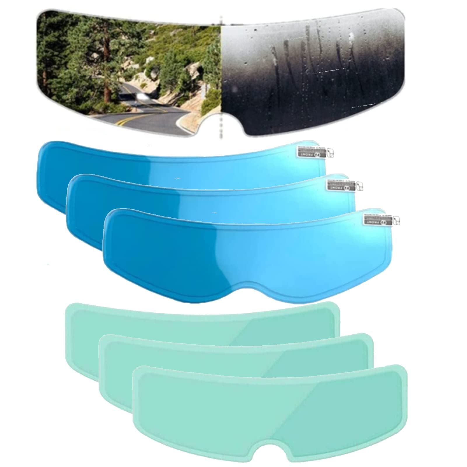 Photochromic Anti-Fog Helmet Film, Universal Helmet Shield Anti Fog Film, Motorcycle Rainproof Patch Visor Lens Shield Film (6 pcs)